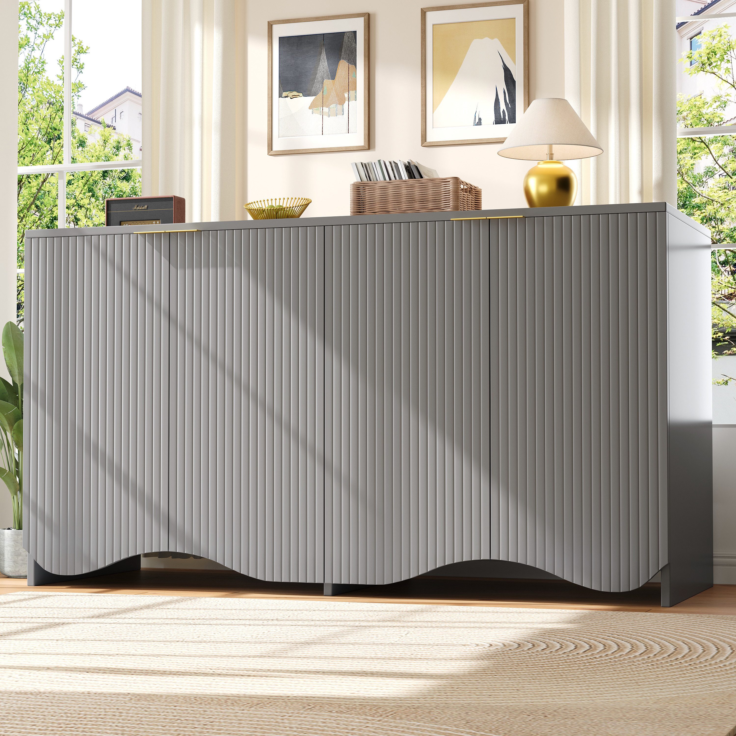 HAUSS SPOLE Sideboard 140×40×85cm mit 4 günstig online kaufen