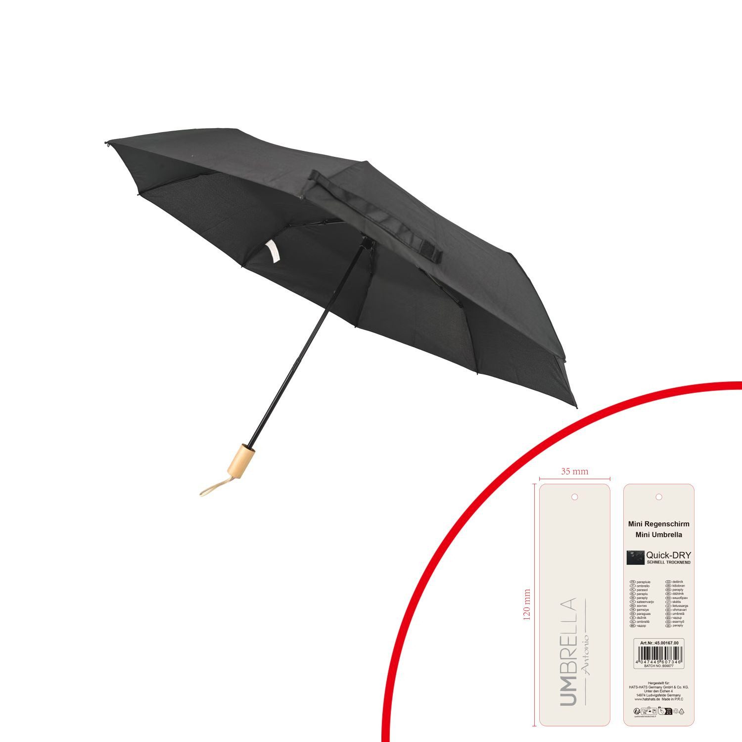 Antonio Haussocken Antonio Taschen Regenschirm schwarz