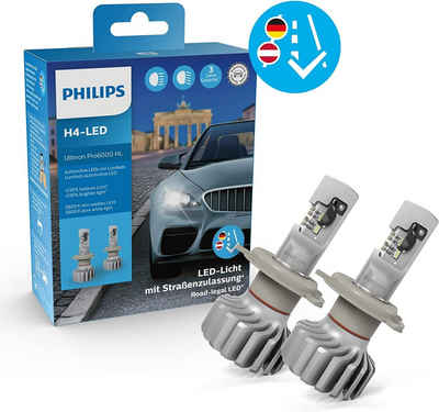Philips KFZ-Ersatzleuchte H4 12V P43t Ultinon Pro6000 LED 5800K mit Straßenzulassung 2St, P43t, H4, 2 St., Kaltweiß