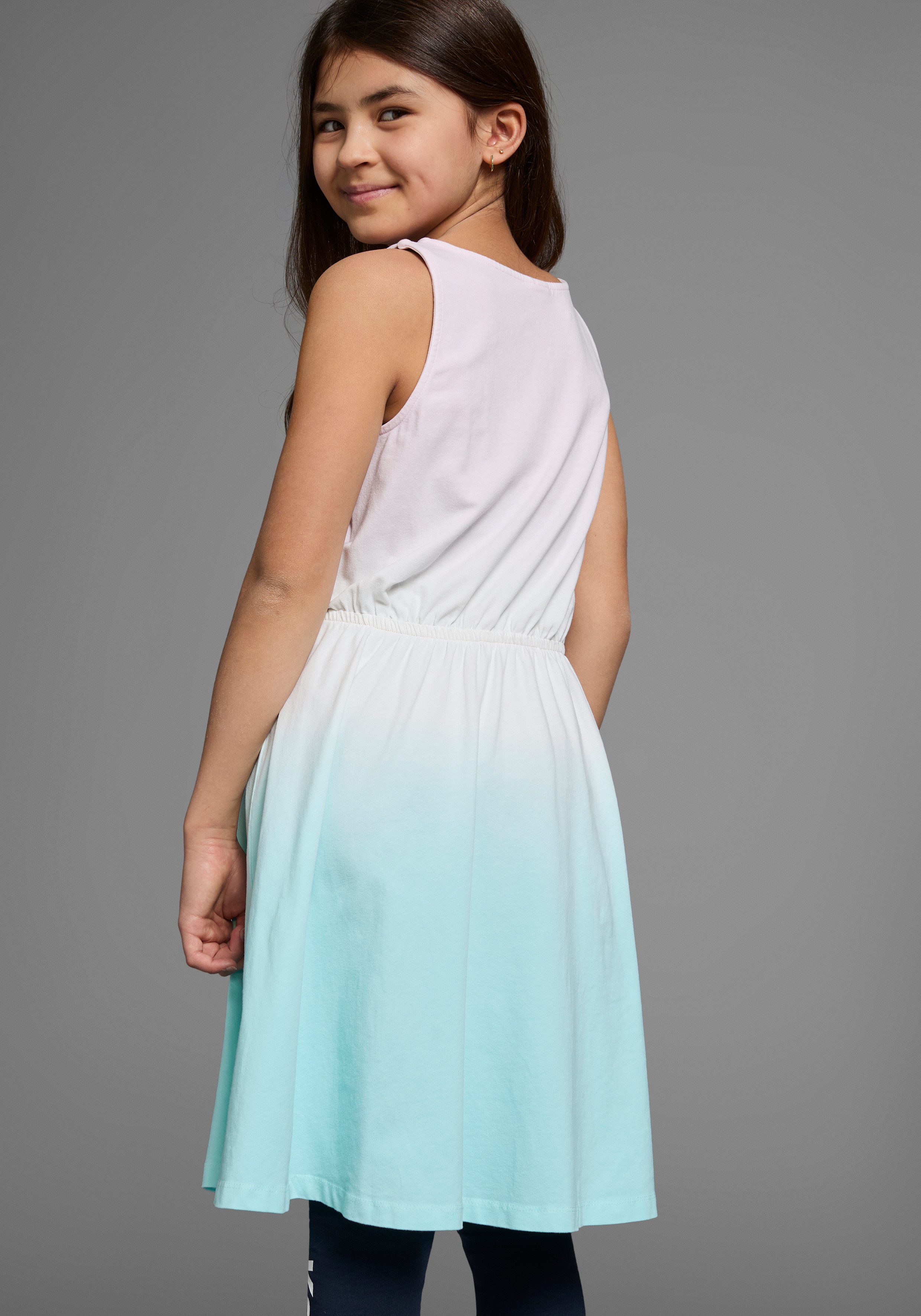 KangaROOS Jerseykleid festliche Anlässe, kniefreie Länge, trendiger Dip-Dye-Look