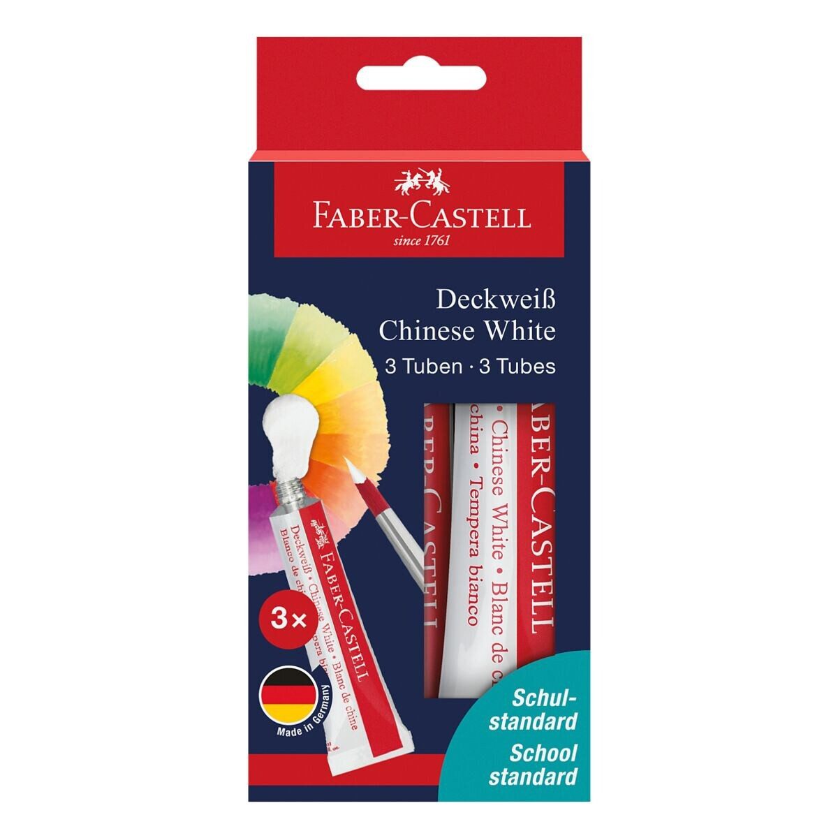Faber-Castell Malpalette, 3 Tuben Deckweiß à 7,5 ml