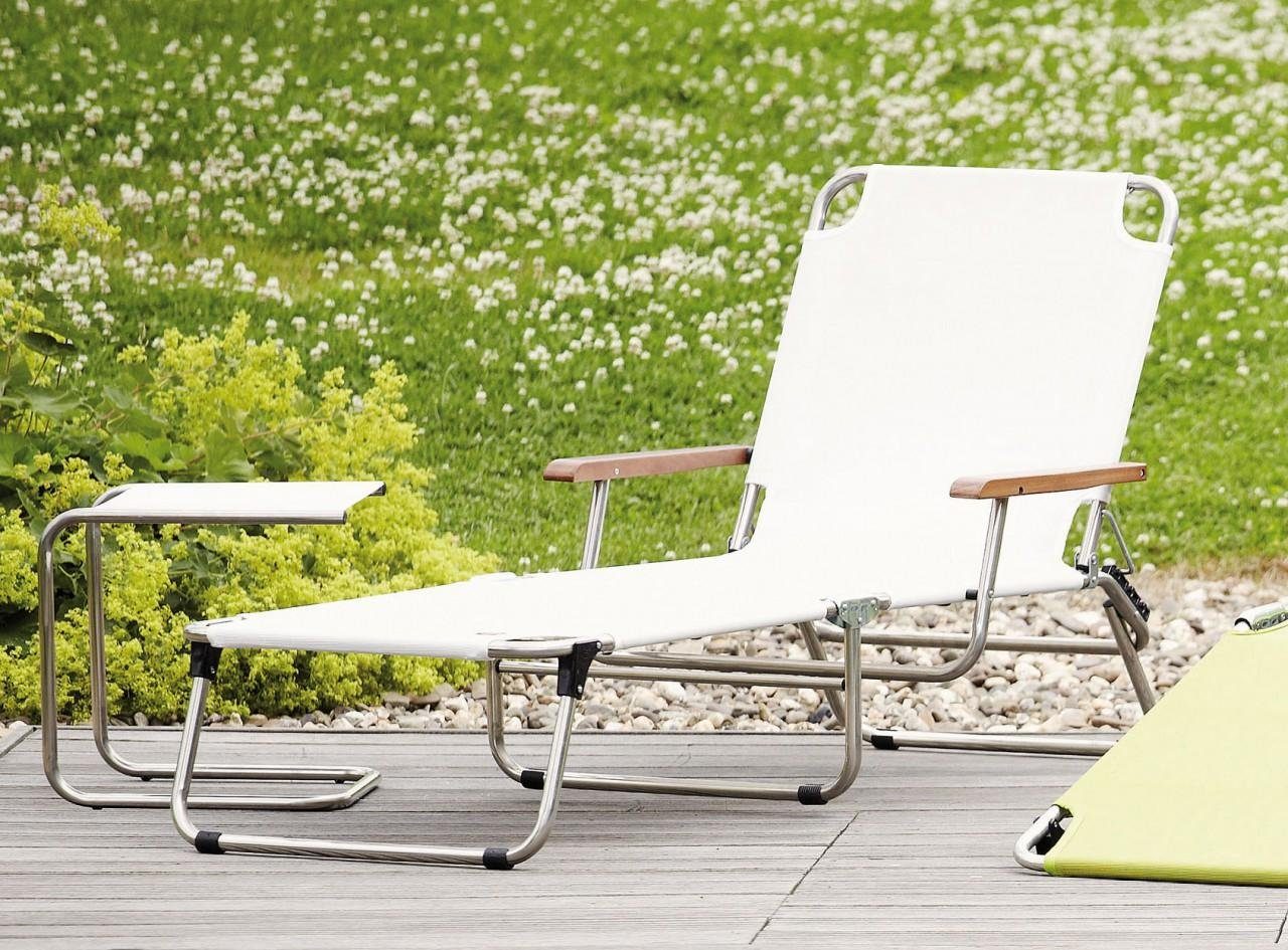 Fiam Gartenliege Sonnenliege AMIGO mit Armlehne in Weiß von FIAM