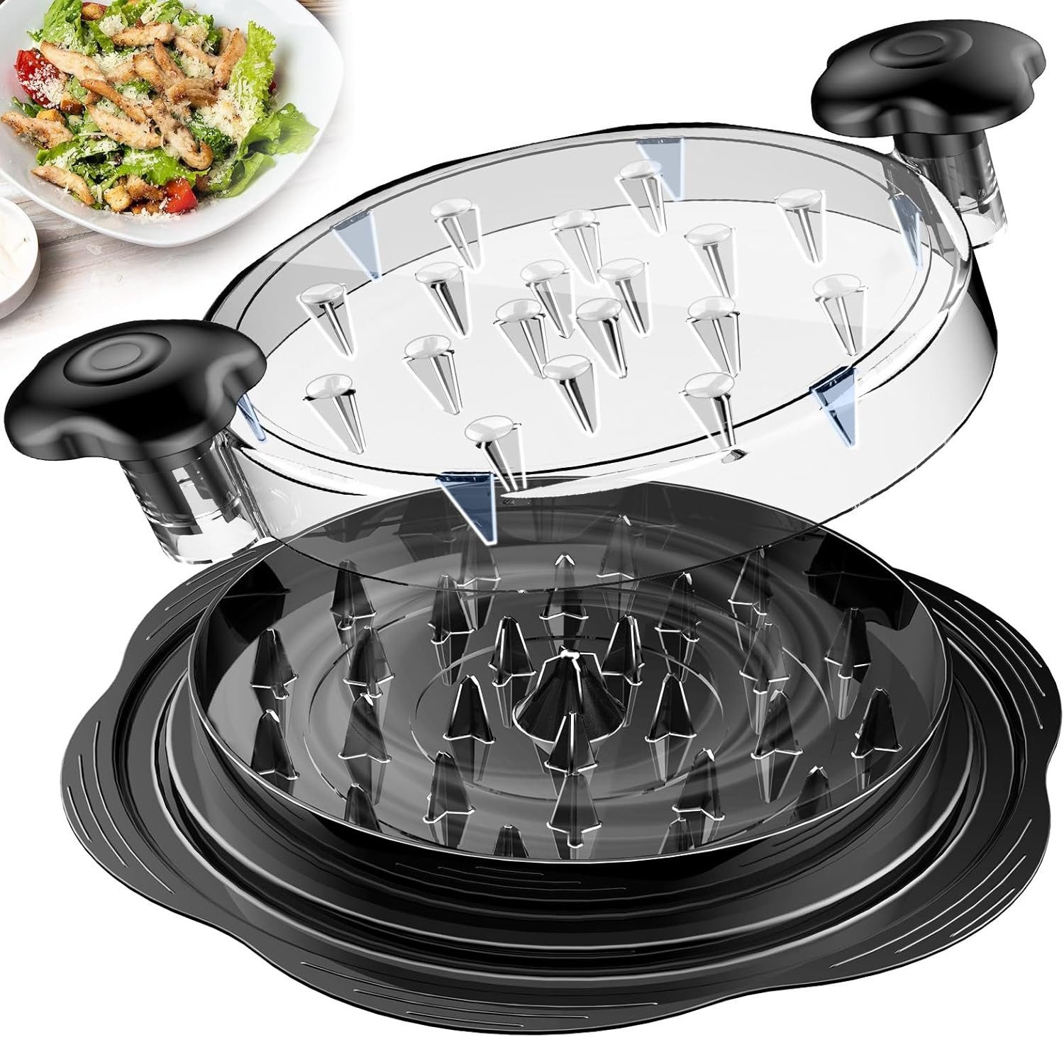 Fyrove Zwiebelhacker Hähnchen 25CM Chicken Shredder Hühnerbrust Schredder Werkzeug, Profi Fleischzerkleinerer, BPA-frei, Rutschfest, Hähnchenzerkleinerer