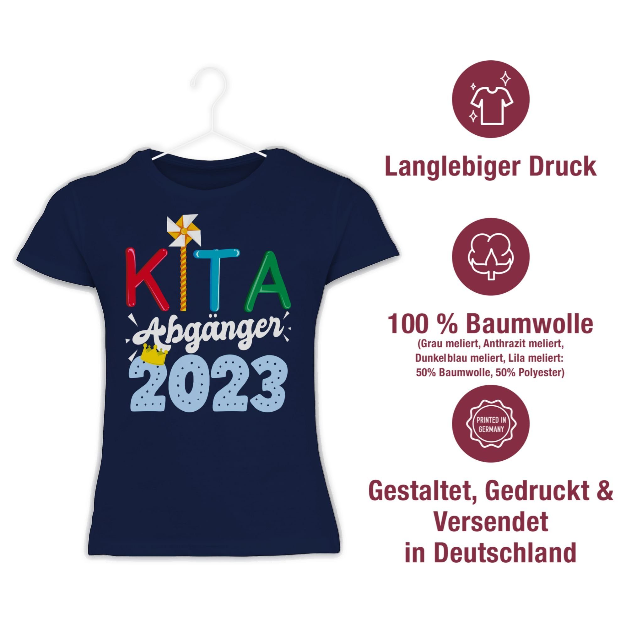 2023 3 Kita Dunkelblau Abgänger T-Shirt Einschulung Shirtracer Mädchen I