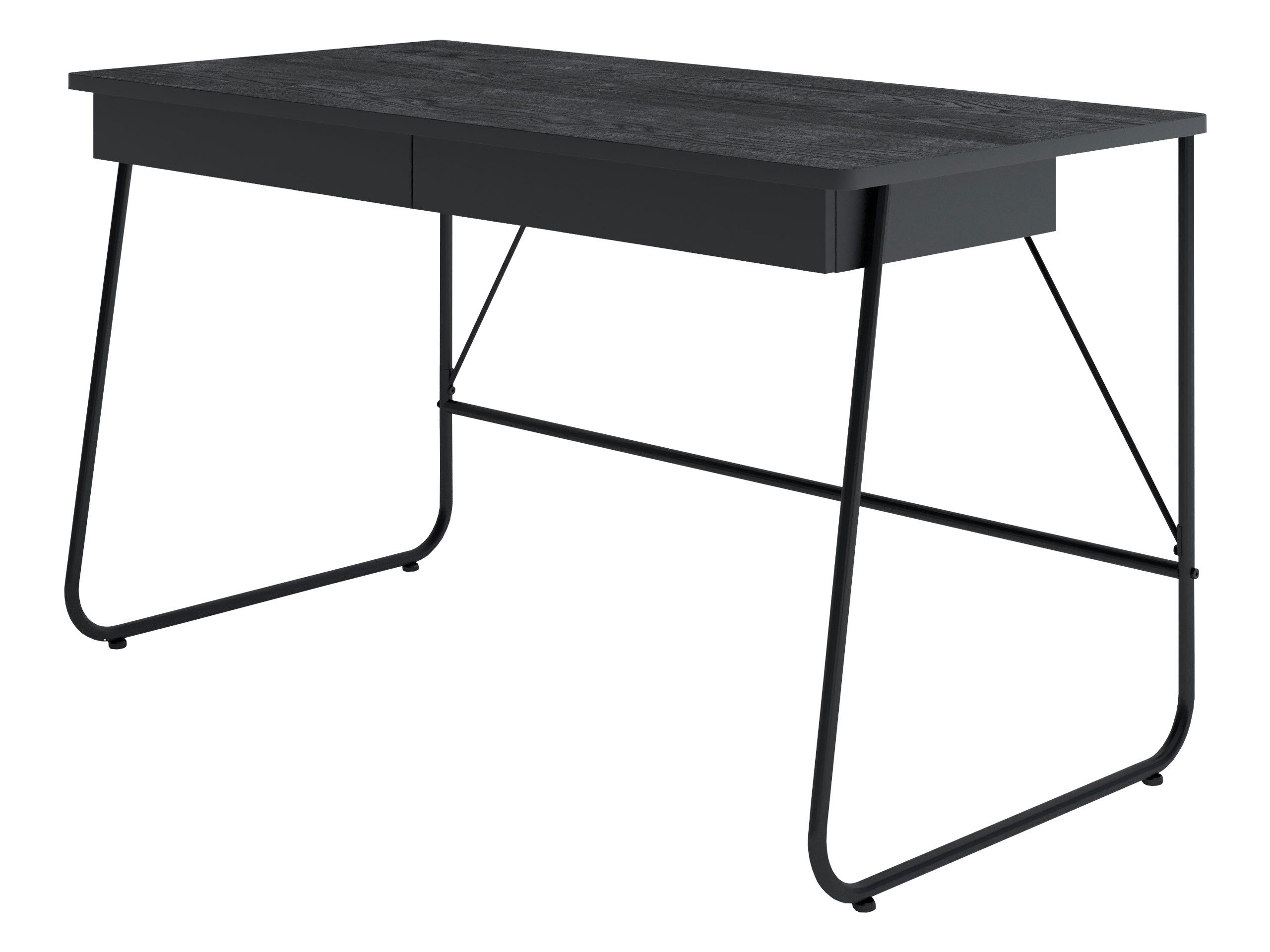 MIRJAN24 Schreibtisch Match 2S MB01 (mit zwei Schubladen), Metallbeine, 135x67x77 cm