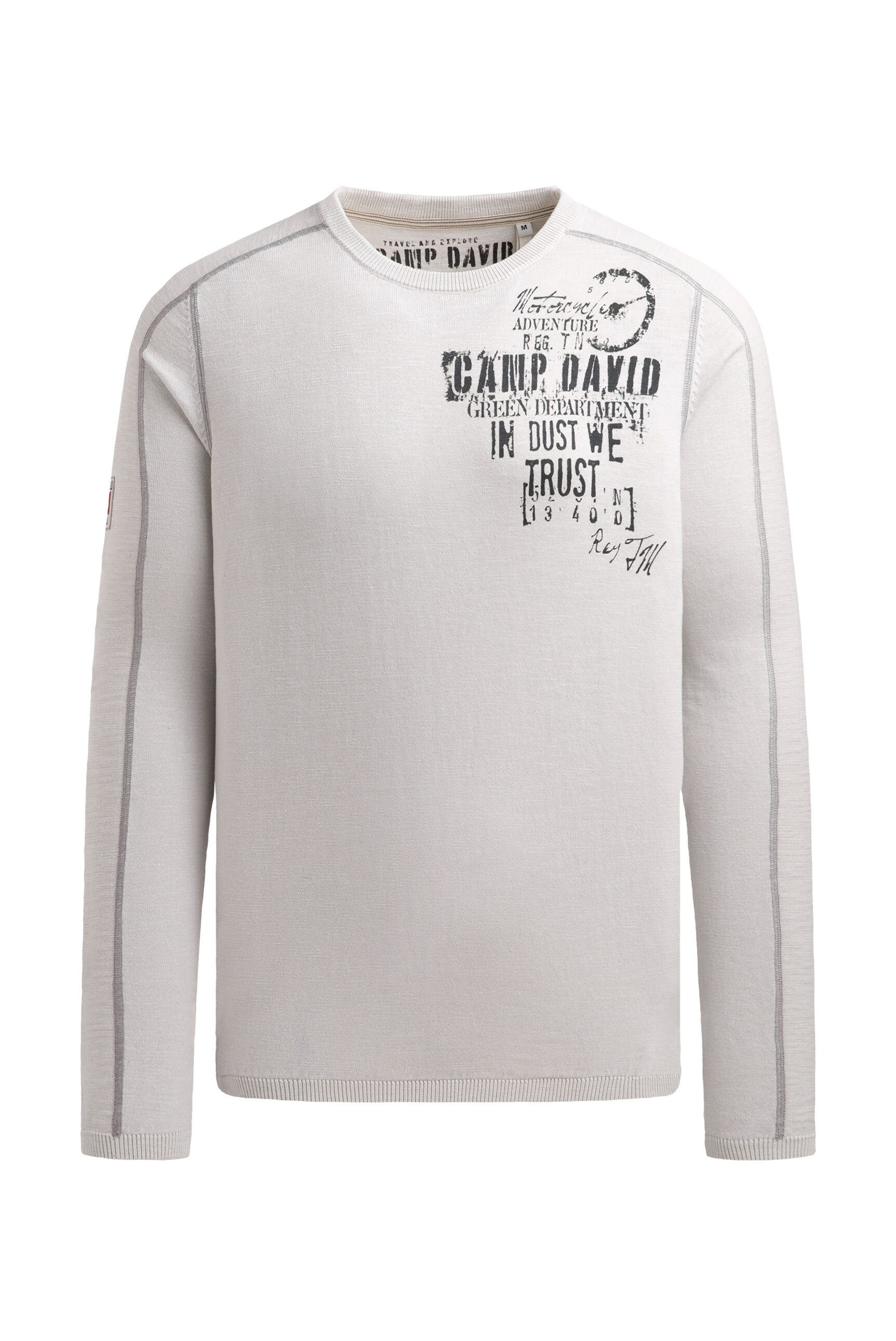 CAMP DAVID Rundhalspullover aus Baumwolle günstig online kaufen