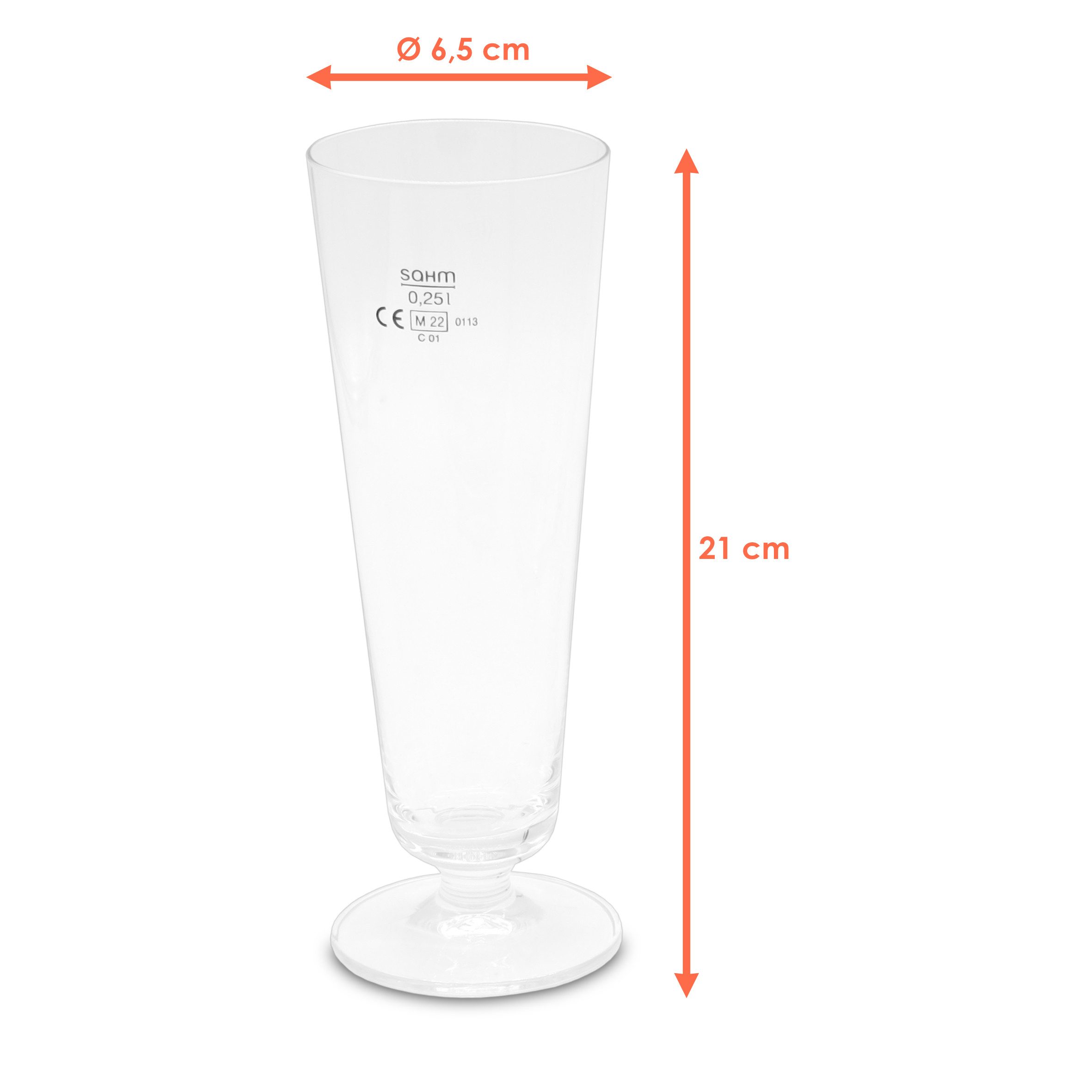 Spetebo Bierglas Bierglas 250 ml aus Klarglas - 6er Set, Glas, Bierglas 0,3 Liter spülmaschinenfest