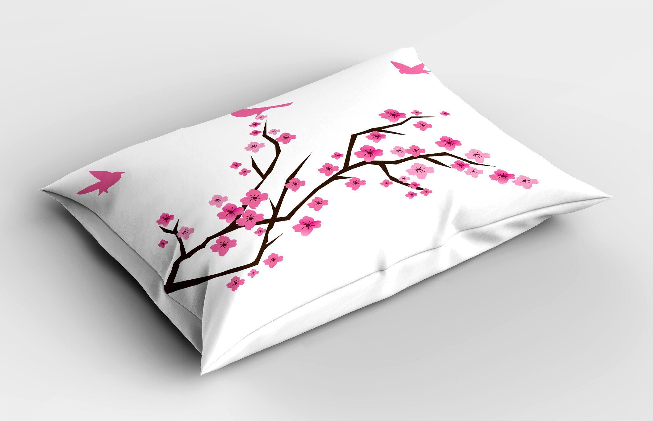 Kissenbezüge Standard Size Kissenbezug, Abakuhaus King Blumen Kirschblüten-Kunst Dekorativer Japanische (1 Gedruckter Stück),