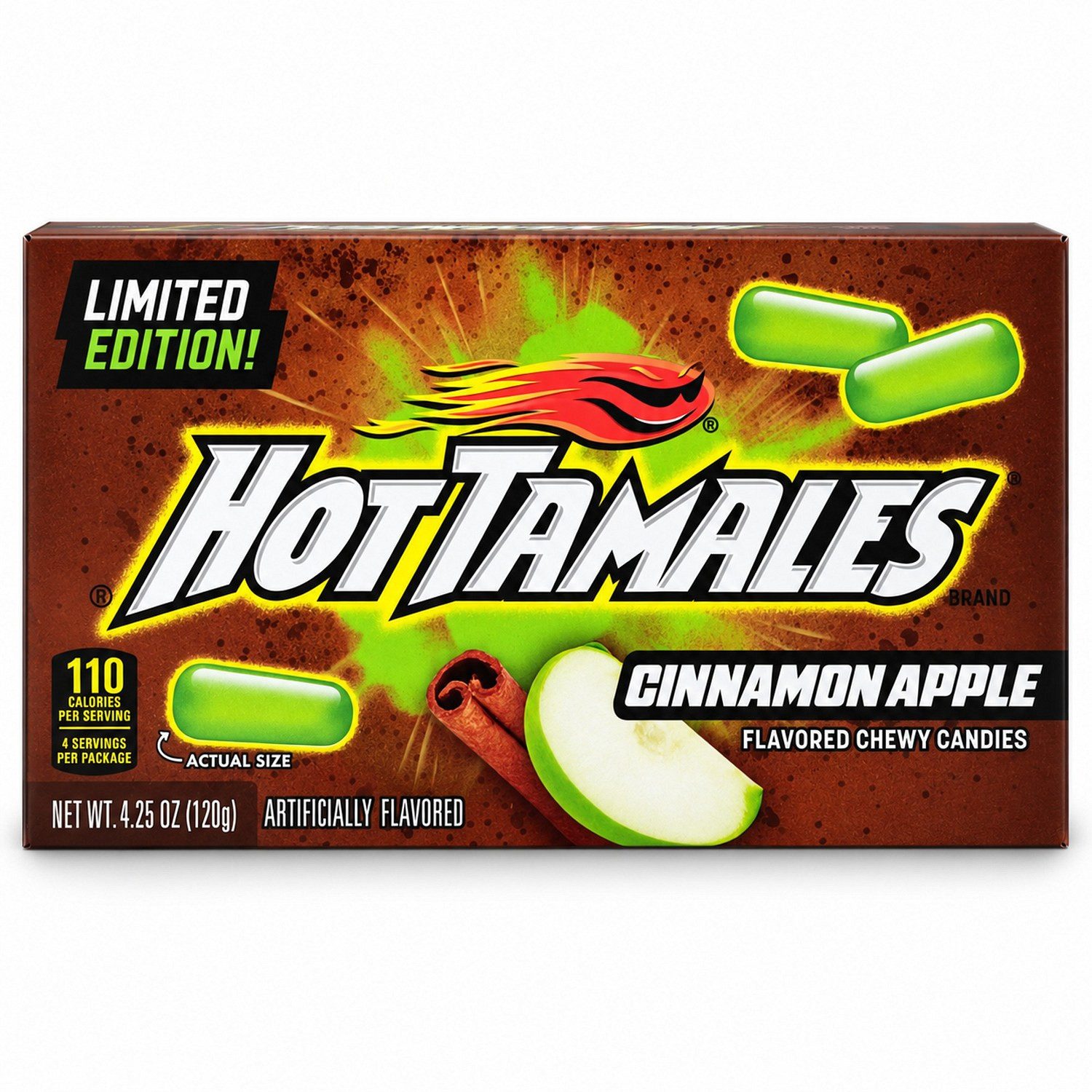 Süßigkeit, 1 x 120 g, Cinnamon Apple – Kaubonbons Zimt & Apfel, Limited Edition USA