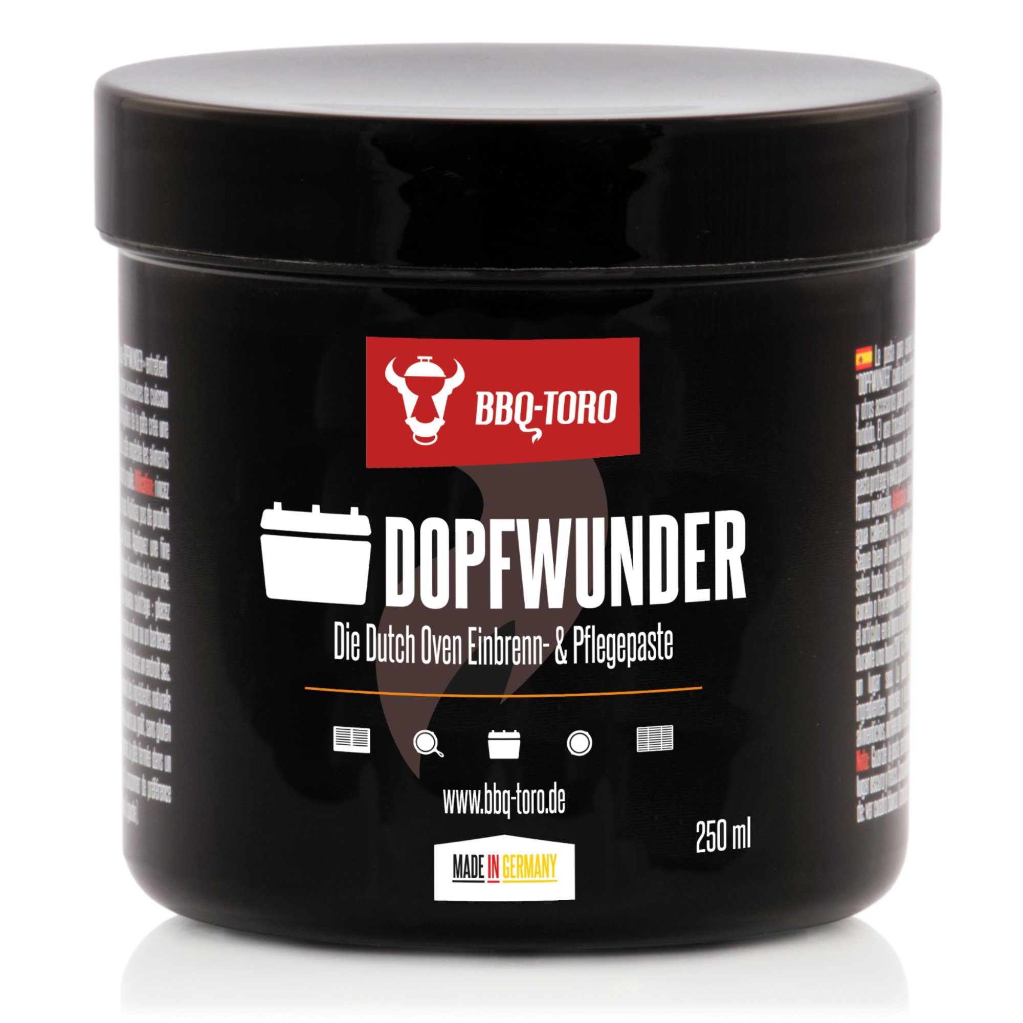 BBQ-Toro DOPFWUNDER - Die Dutch Oven Einbrenn- & Pflegepaste - 250 ml Schutzwachs