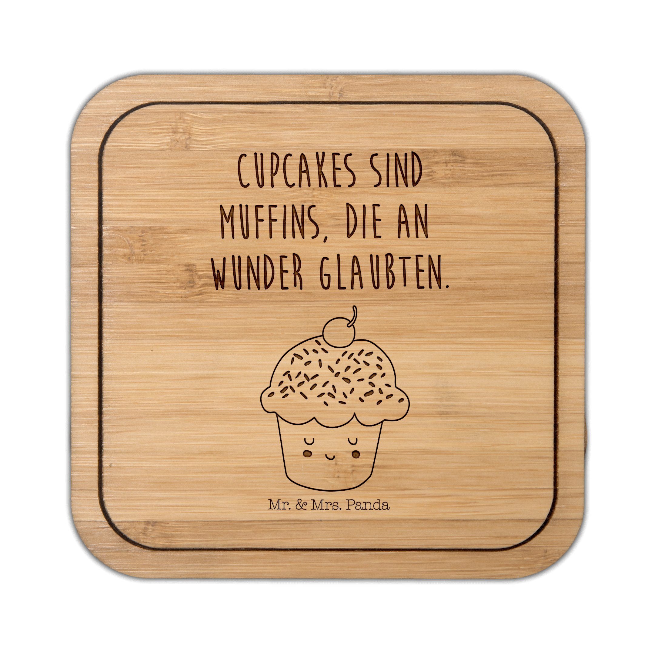 Mr. & Mrs. Panda Becheruntersetzer »Cupcake Transparent Geschenk