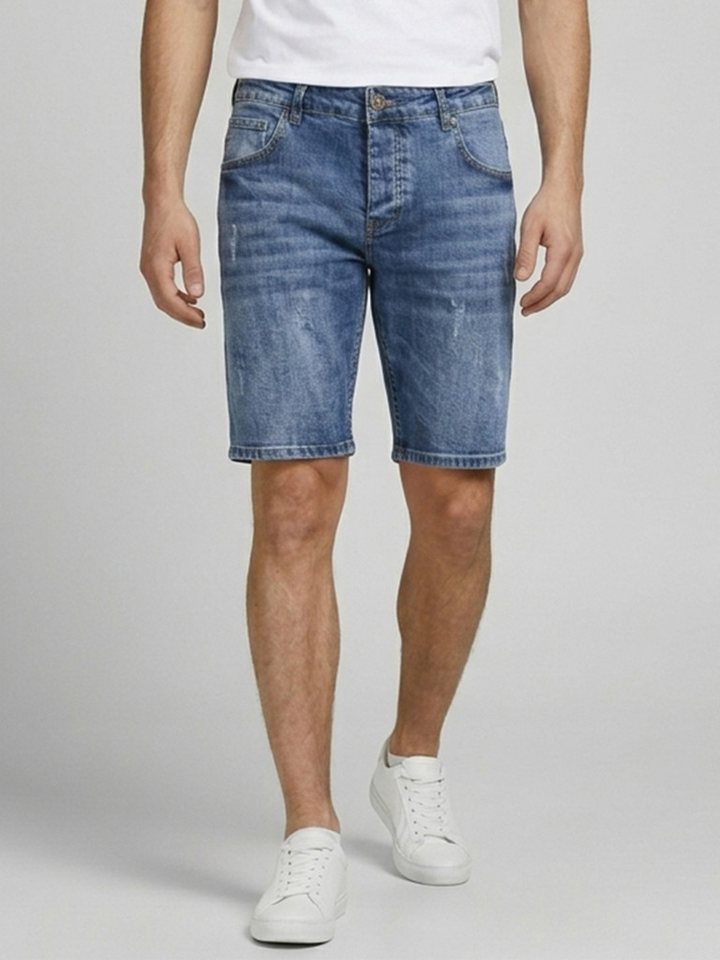 Rock Creek Jeansshorts Herren Regular Fit Stretch Blau RC-2449 5-Pocket-Style