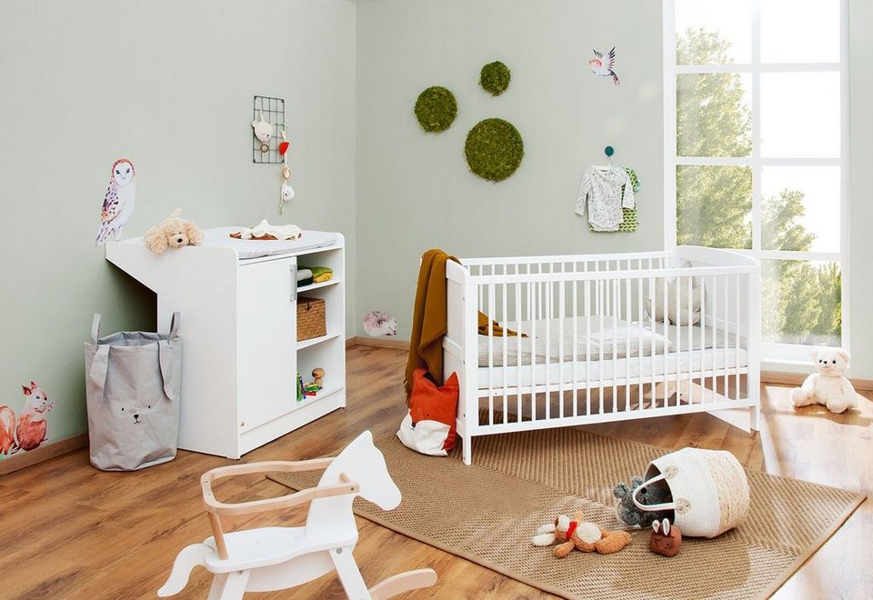 Pinolino® Babymöbel-Set Viktoria, (Spar-Set, 2-St., Kinderbett,  Wickelkommode), Made in Europe; mit Kinderbett und Wickelkommode