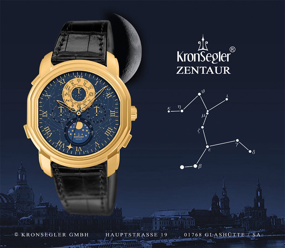 Kronsegler Quarzuhr Zentaur Mondphasenuhr