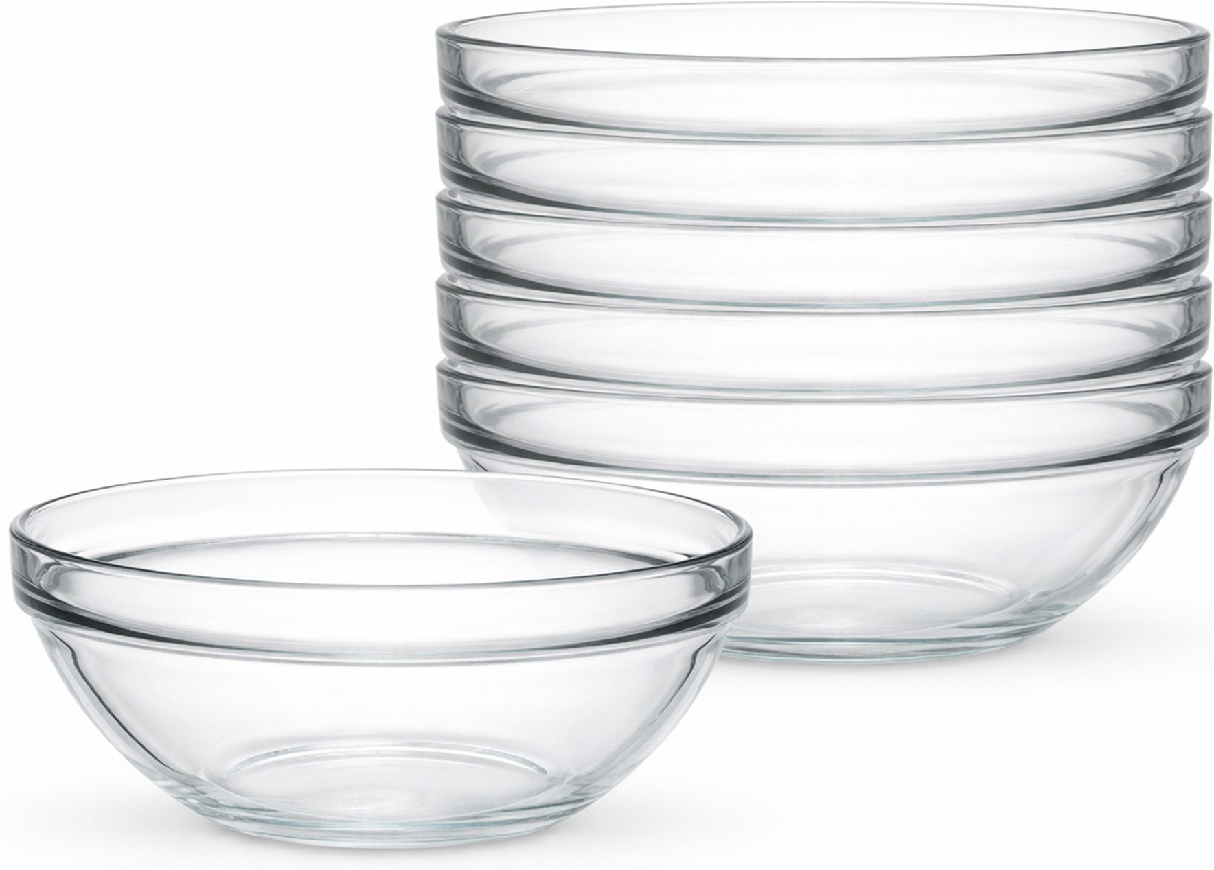 van Well Schale Chefs, 6 Stück, Glas, (Set, 6-tlg), stapelbar, spülmaschinen- und mikrowellengeeignet