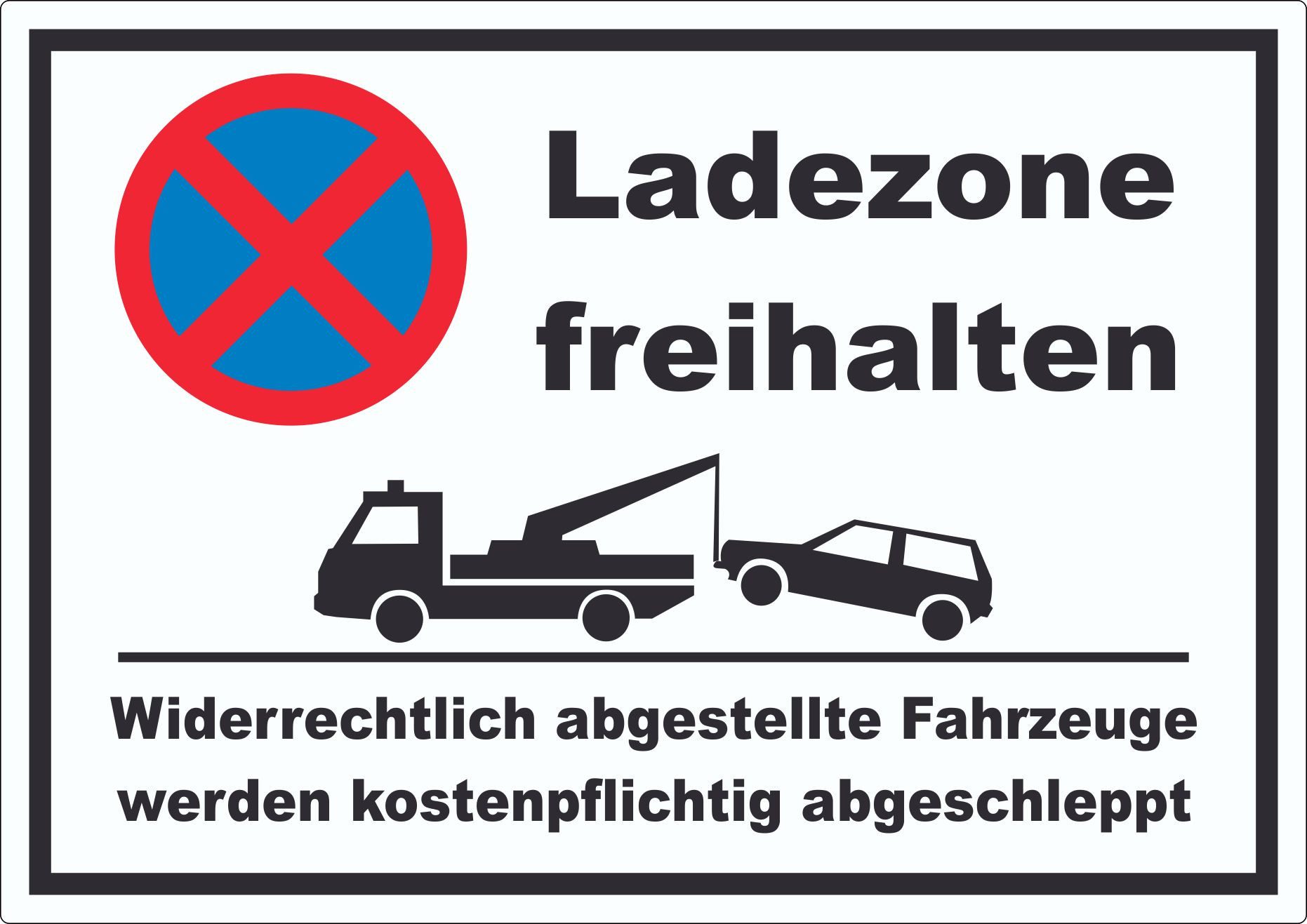 HB-Druck Aufkleber Parken verboten Ladezone freihalten Aufkleber, wetterfest, UV-beständig, kratzfest