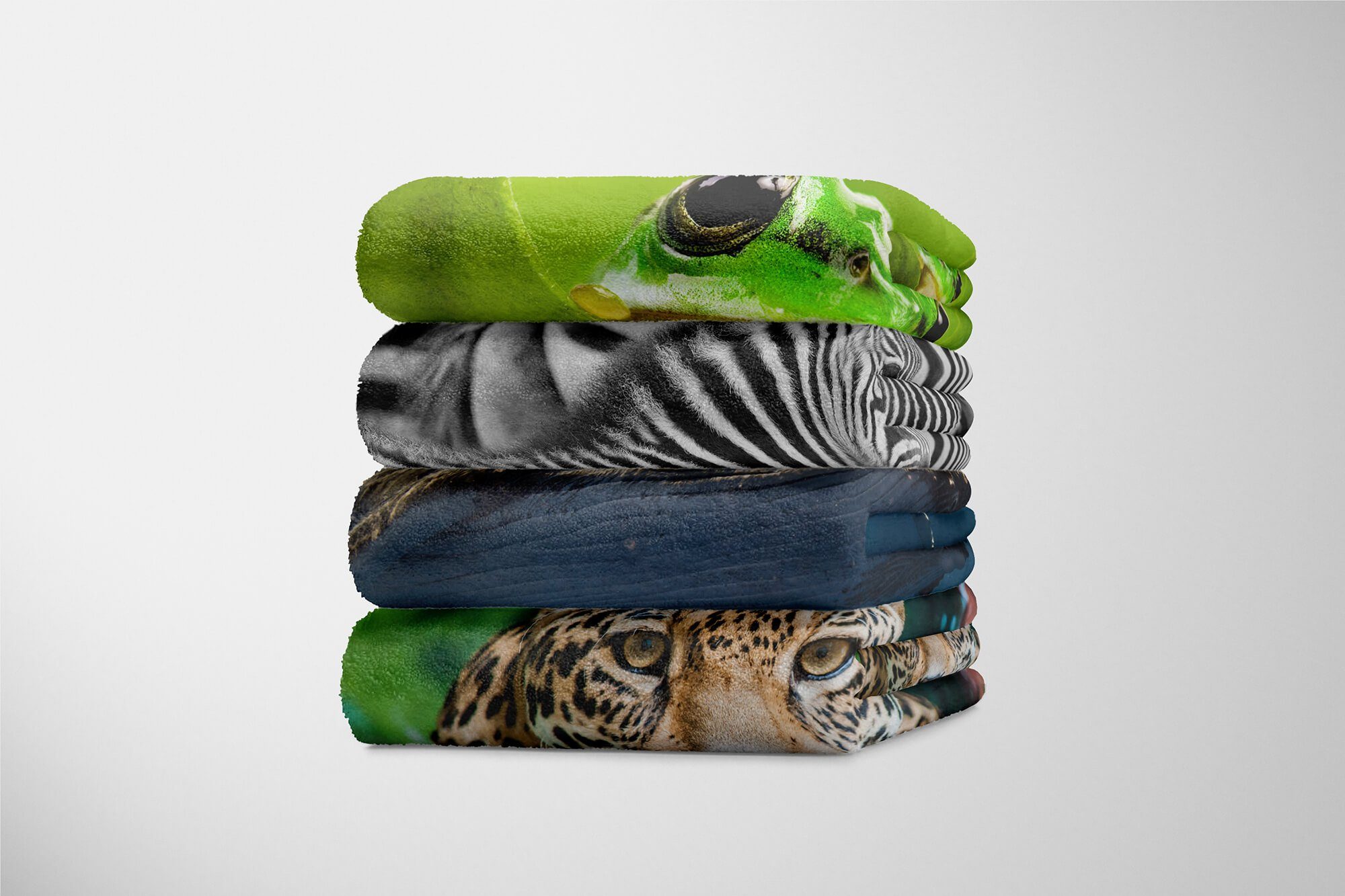 Sinus Art Handtücher Handtuch Strandhandtuch Tiermotiv unter (1-St), Saunatuch Buckelwal mit Kuscheldecke Handtuch Wa, Baumwolle-Polyester-Mix