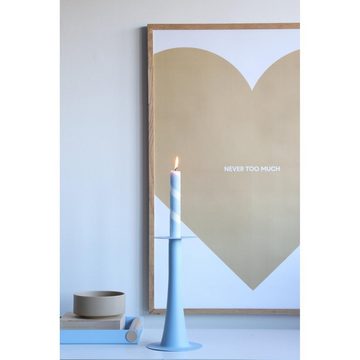 Design Letters Kerzenhalter Vase und Kerzenhalter Trumpet Hellblau (24cm)