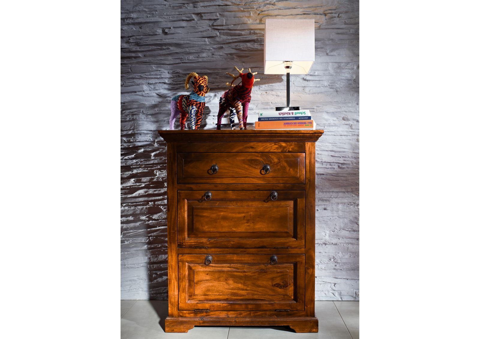 Massivmoebel24 Kommode OXFORD (Massivholz), Kommode Akazie 80x45x100 honig  lackiert OXFORD #0904