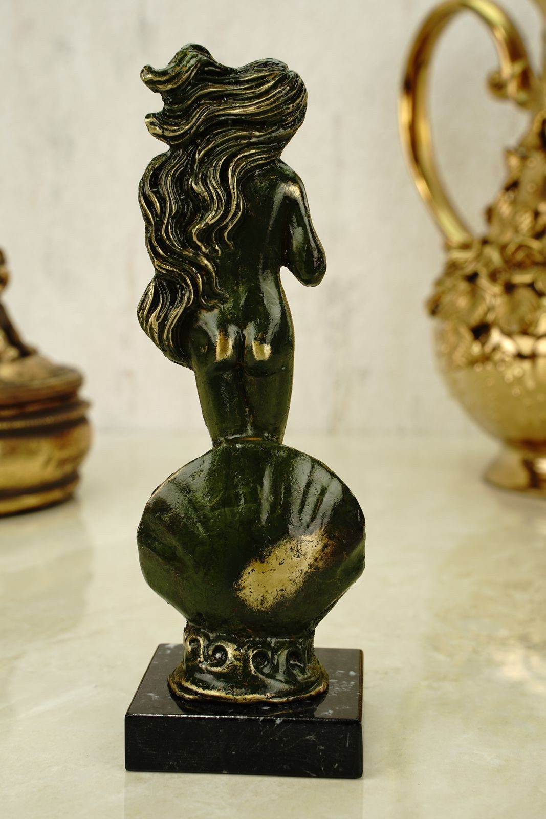 Figur 15 Metall der Dekofigur cm Liebe nach Skulptur Schatzkiste Kremers Boticcelli Aphrodite Patina Göttin