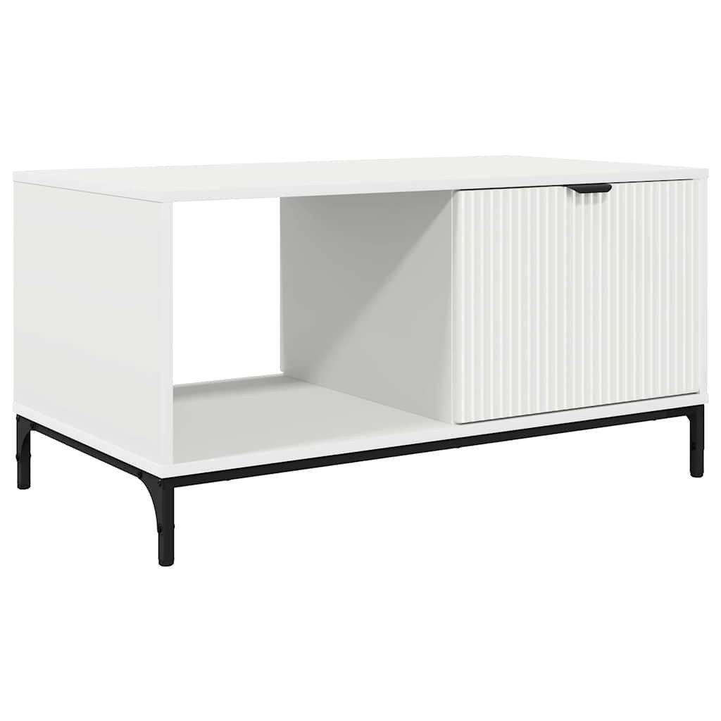 vidaXL Couchtisch Couchtisch Weiß 90 x 49 x 46 cm Holzwerkstoff (1-St)