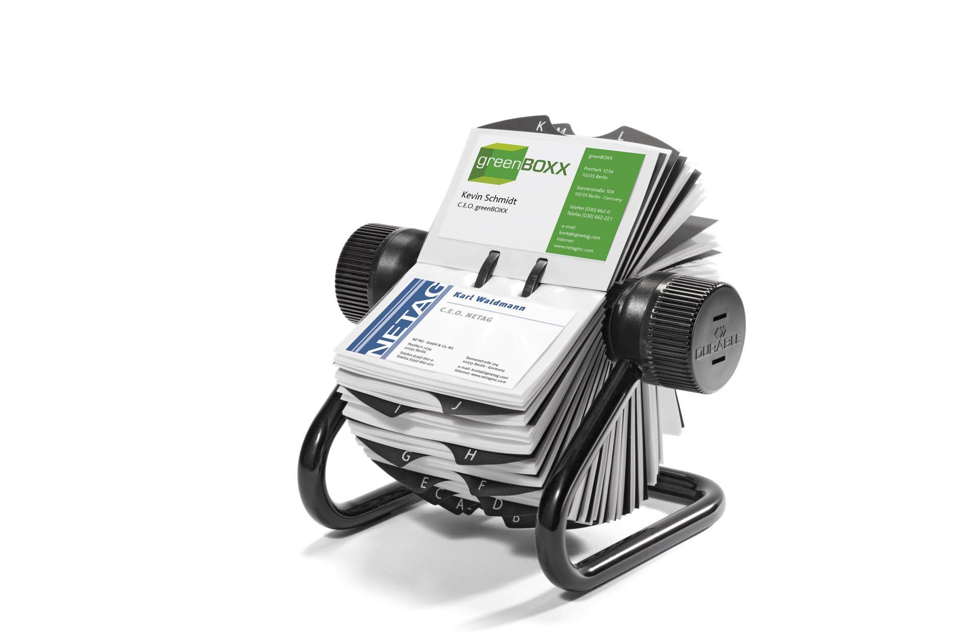 DURABLE Klemmtafel Durable Visifix Rollkartei, für 400 Visitenkarten, Register A-Z, schwa, Durable 248101 Visifix Rollkartei, für 400 Visitenkarten, Register A-Z