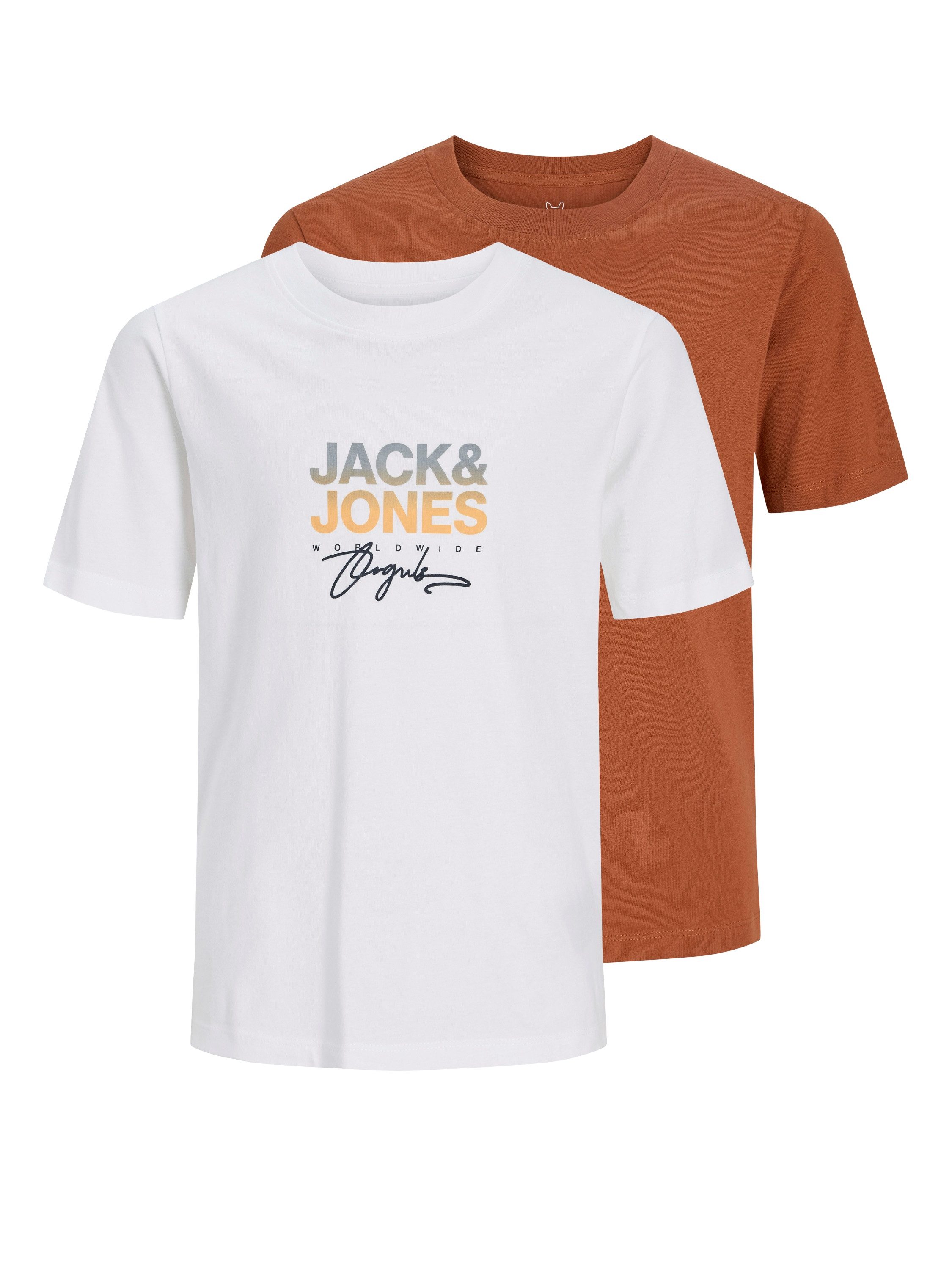 Jack & Jones Junior Rundhalsshirt JORCANGGU TEE SS CREW NECK 2PK MP JNR (Packung, 2-tlg) Baumwolle, regular fit