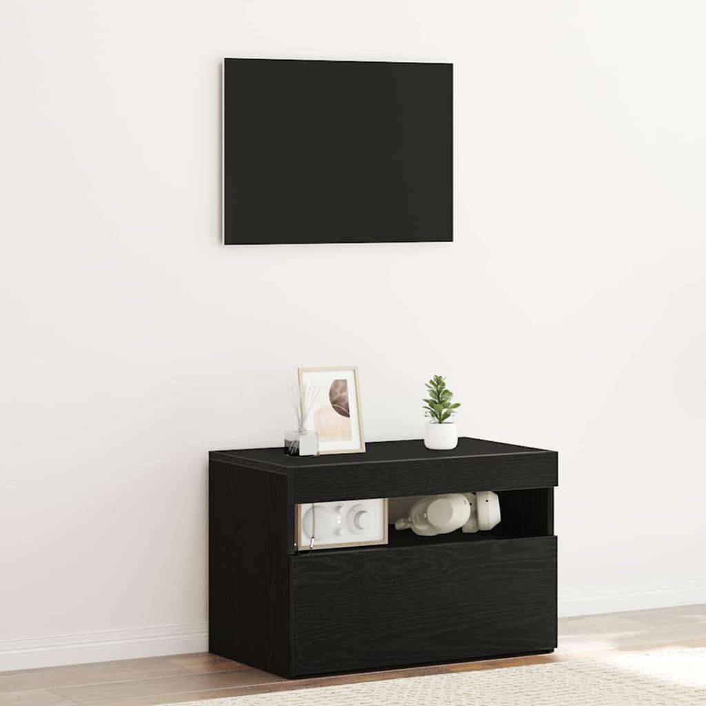 vidaXL TV-Schrank TV-Schränk 60 x 35 x 40 cm Schwarz Eichen-Optik Holzwerkstoff (1-St)