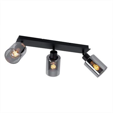 etc-shop LED Deckenspot, Leuchtmittel nicht inklusive, Deckenlampe Deckenleuchte Spot Lampe beweglich Rauchglas 3 flammig