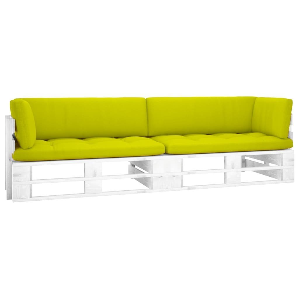 vidaXL GartenloungeSet 2SitzerPalettensofa Weiß Imprägniertes