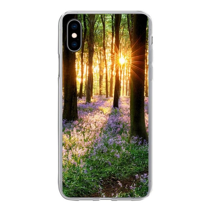 MuchoWow Handyhülle Wald - Blumen - Lavendel - Sonne - Lila - Natur Handyhülle Apple iPhone Xs Max Smartphone-Bumper Print Handy