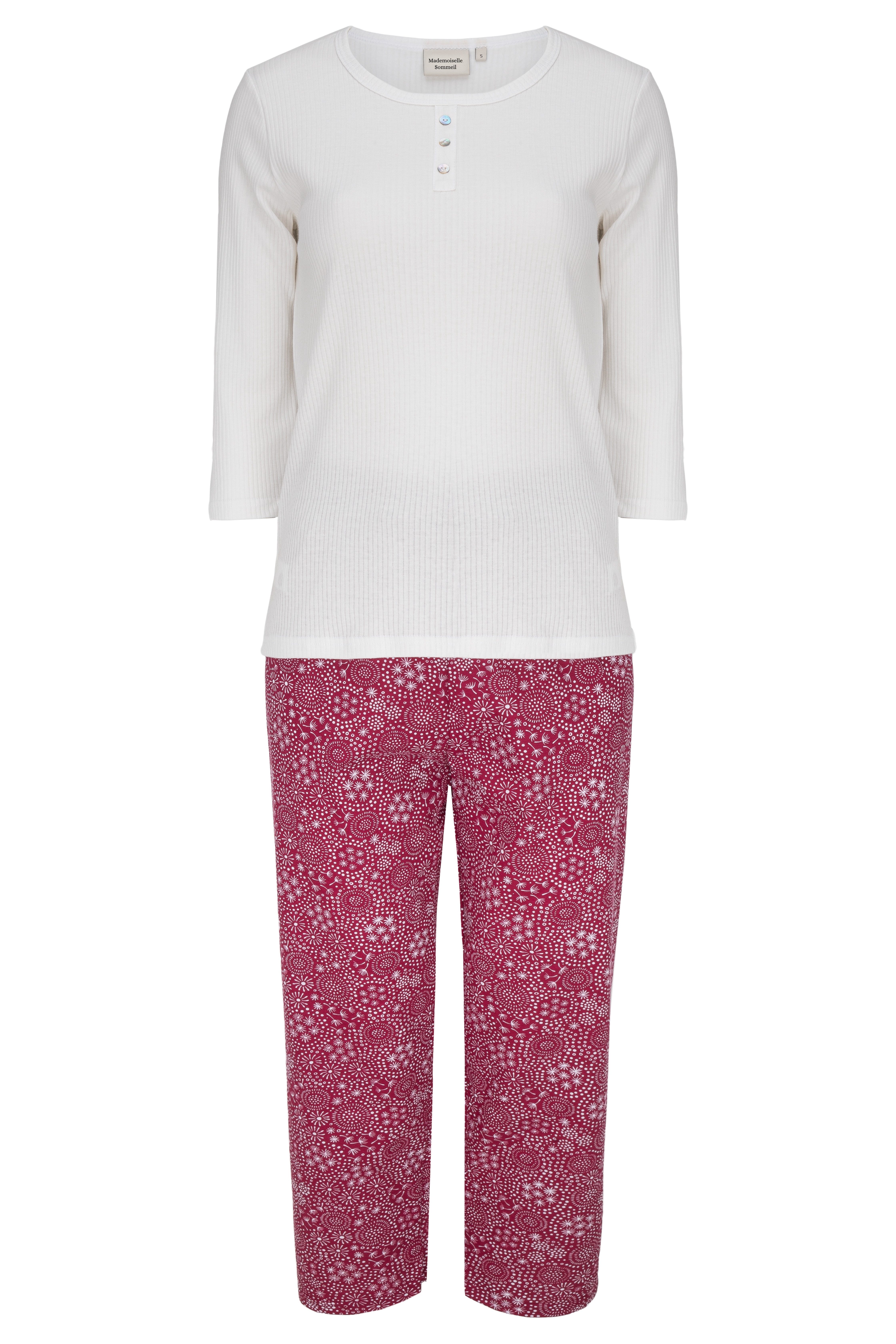 Mademoiselle Sommeil Pyjama Damen Schlafanzug mit 3/4 Arm Oberteil (2 tlg) günstig online kaufen