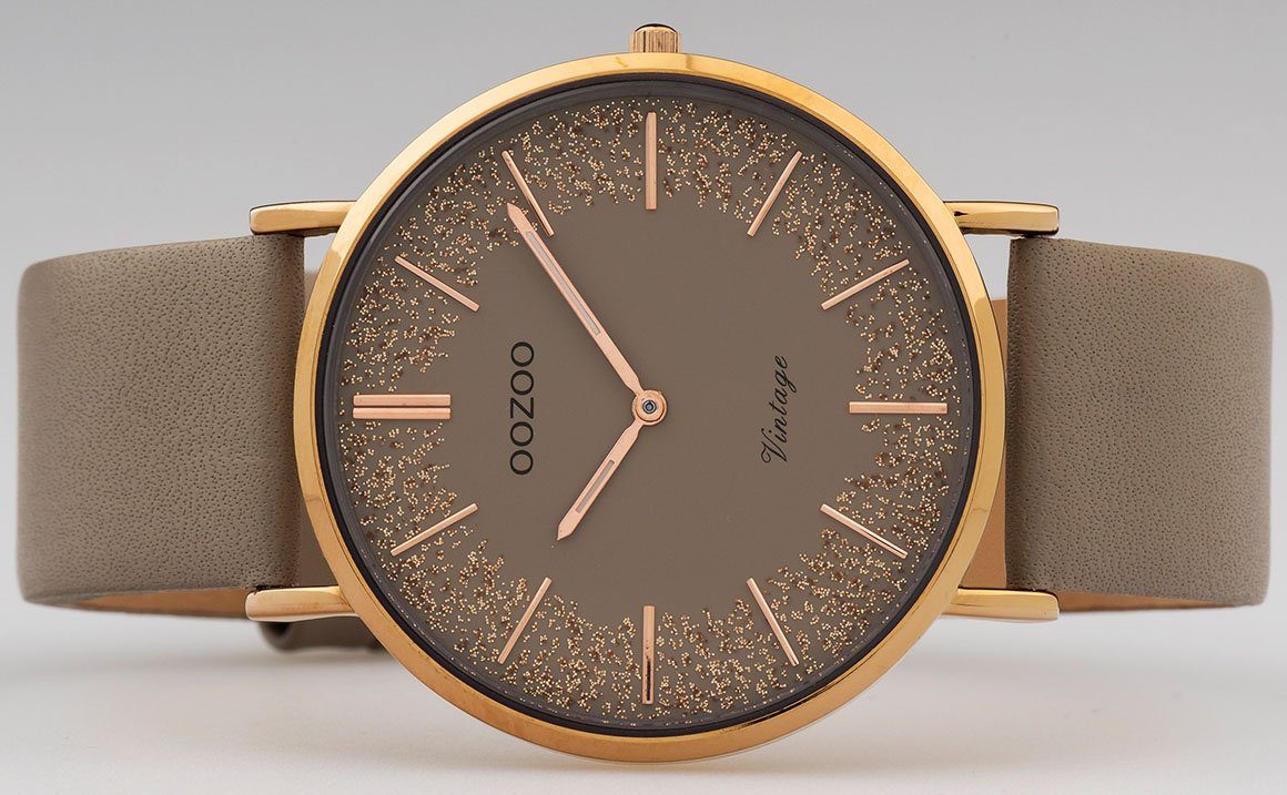 OOZOO Quarzuhr C20130, Armbanduhr, Damenuhr, Lederarmband