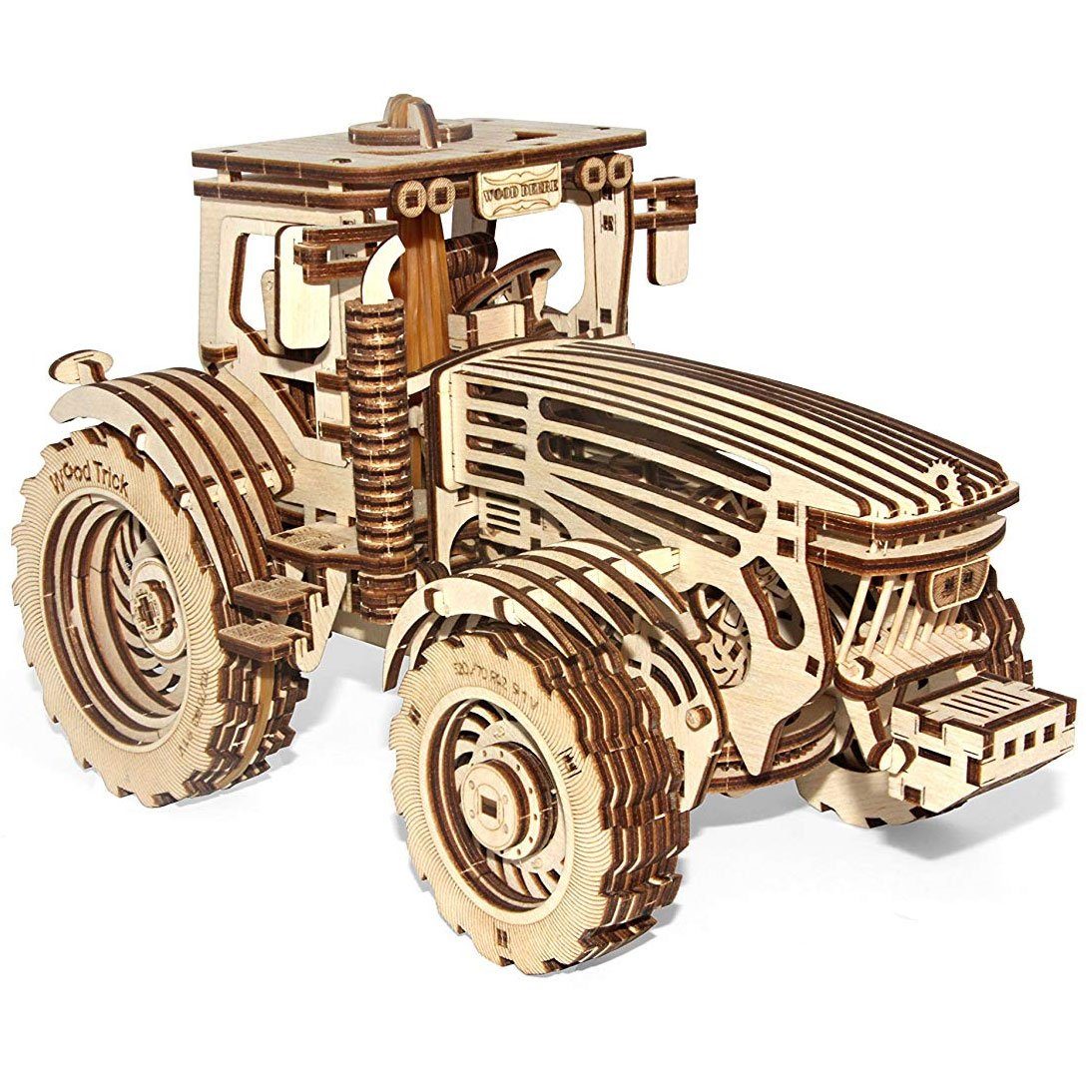 Eco Wood Art 3D-Puzzle Traktor – mechanischer Modellbausatz aus Holz, Puzzleteile | 3D-Puzzle