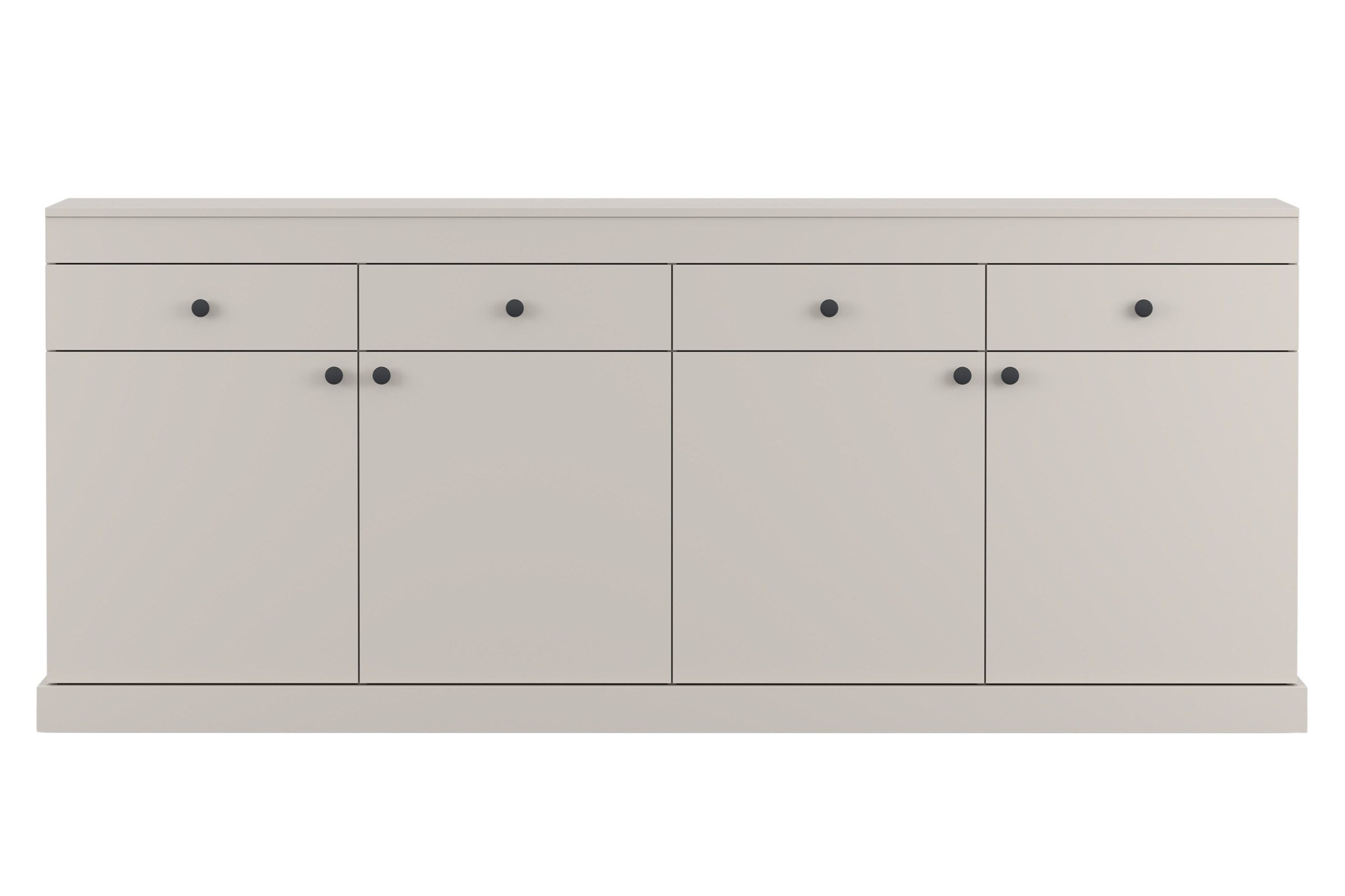 Deine Möbel 24 Kommode FARO 4D4S 223 cm breit in Kaschmir (1 St., FARO - Kollektion), Metallgriffe, Kaschmir/Schwarz