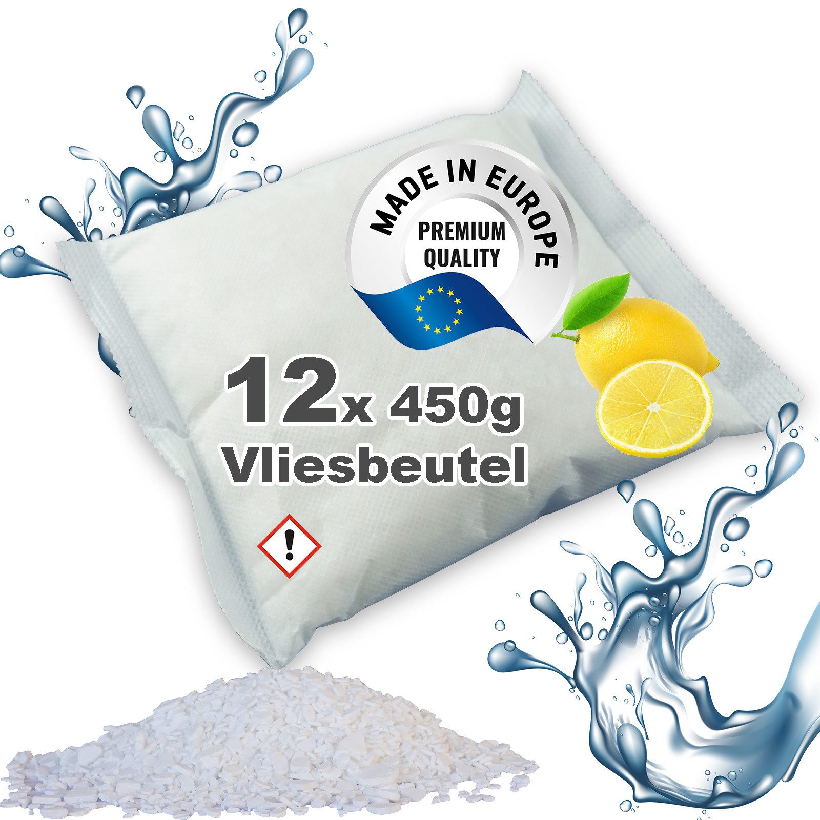 BlueCraft Luftentfeuchter-Nachfüllpack 12x 450g Entfeuchter Granulat im Vliesbeutel, Nachfüller gegen Schimmel Schlafzimmer Wohnung Raumentfeuchter