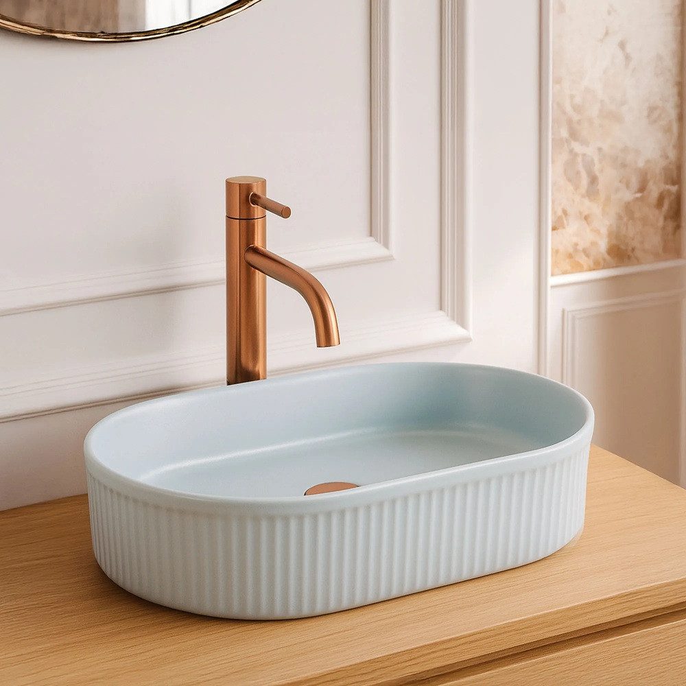 wohnwerk.idee Aufsatzwaschbecken Waschbecken Waschtisch Bunt Blau Pink Matt Design