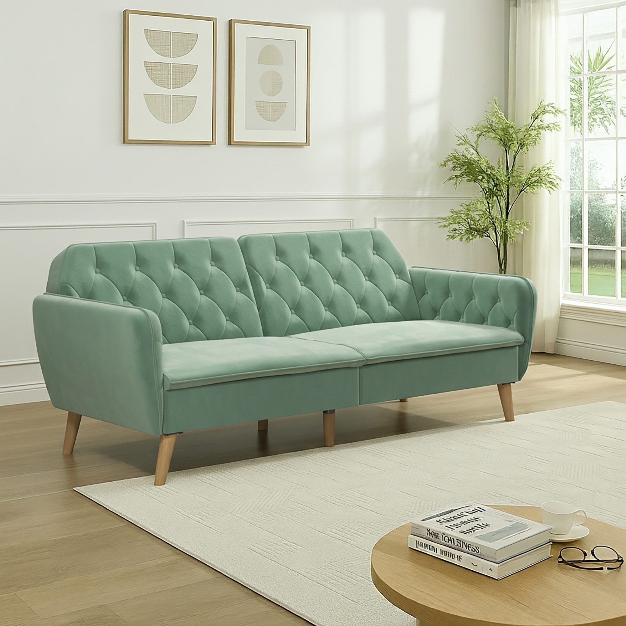 loft24 Schlafsofa Tallulah - Sofa Couch Schlafcouch Gästebett Funktionssofa, mit Relaxfunktion