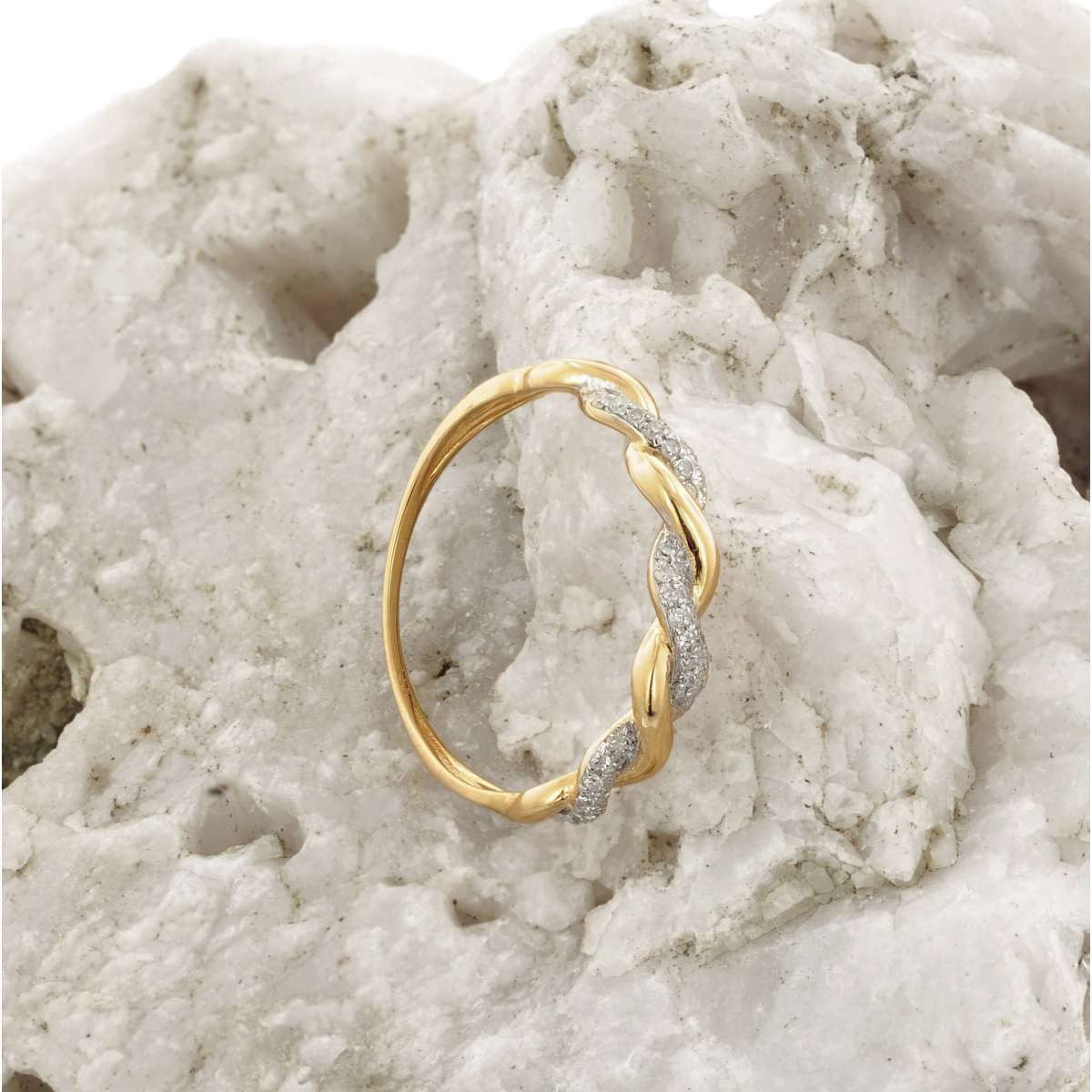 Glizz Goldring DamenMit Diamanten Gold 333/8K günstig online kaufen