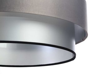 Kiom Pendelleuchte Pendelleuchte Serowe shiny grey & silver Ø 50 cm, mit Double Lampenschirm, Leuchtmittel nicht inklusive, Leuchtmittel abhängig