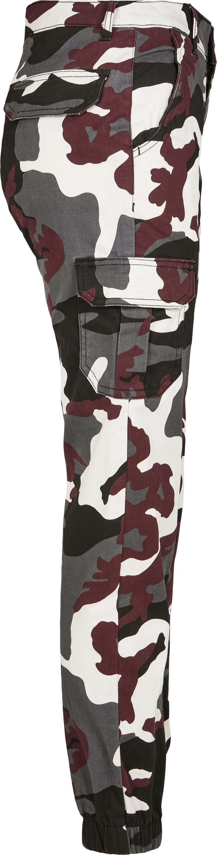 (1-tlg) Waist Pants Cargo Camo Cargohose URBAN Ladies wine Damen High CLASSICS camo