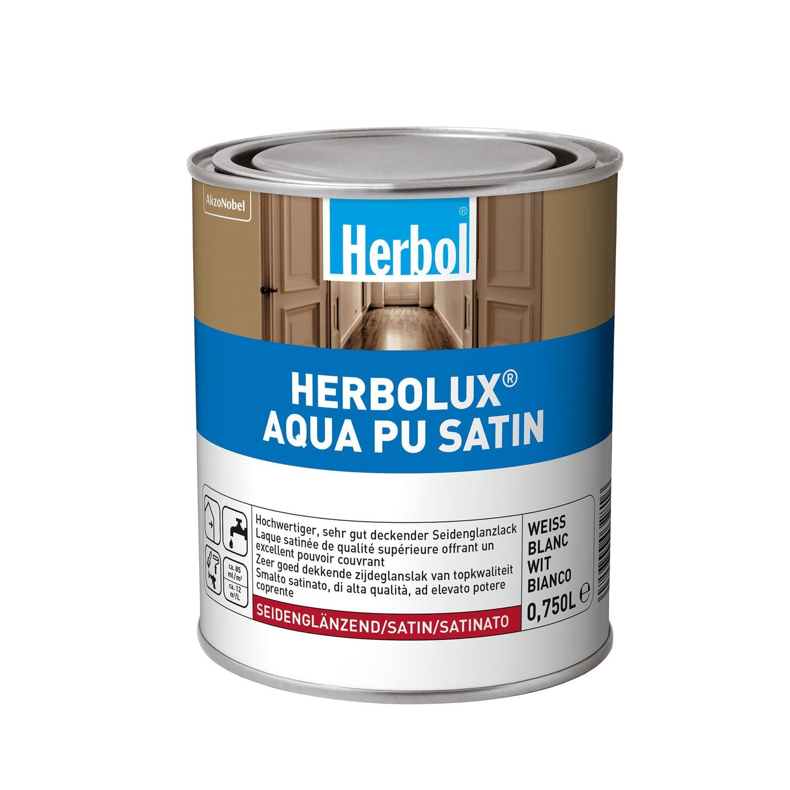Herbol Holzlack Holzlack Herbolux Aqua PU Satin Herbol weiß seidenglänzend 750 ml