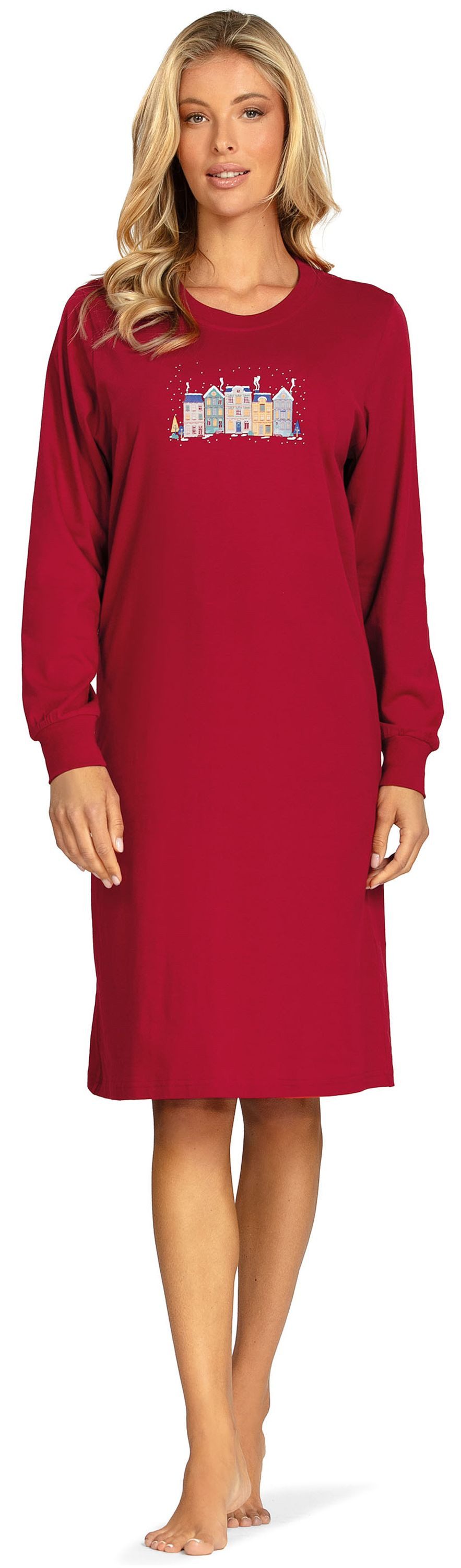 comtessa Nachthemd Mellow Luxe (Set, 1-tlg., 1-teilig) Damen Sleepshirt ca.105cm Schlafshirt Baumwolle Bündchen große Größen