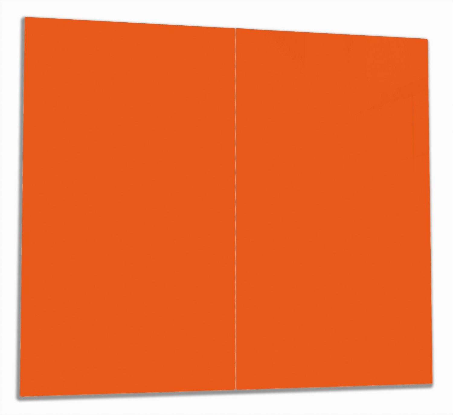 Wallario Herd-Abdeckplatte Orange, ESG-Sicherheitsglas, (Glasplatte, 2 tlg., inkl. 5mm Noppen), verschiedene Größen | Herdabdeckplatten