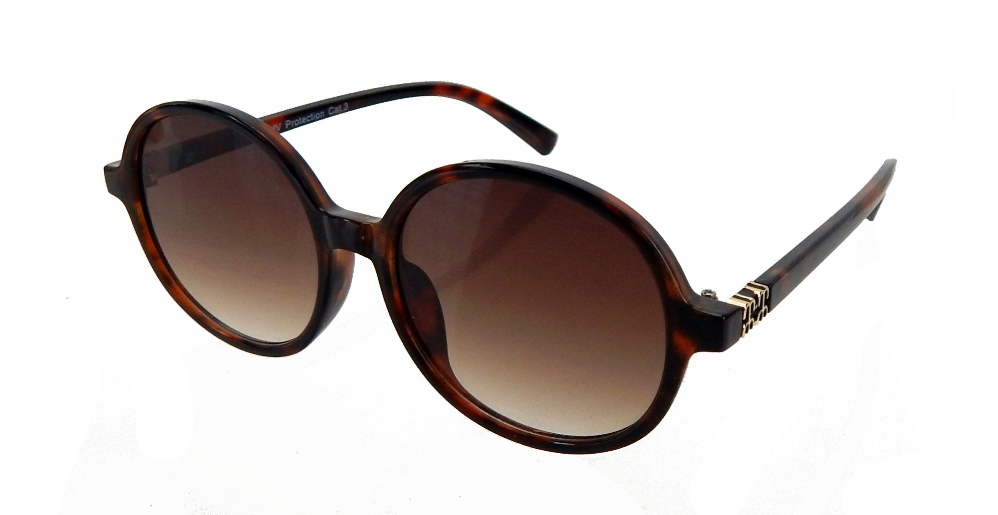 Ella Jonte Sonnenbrille braun im Retro-Look mit UV400-Schutz und Stoffetui
