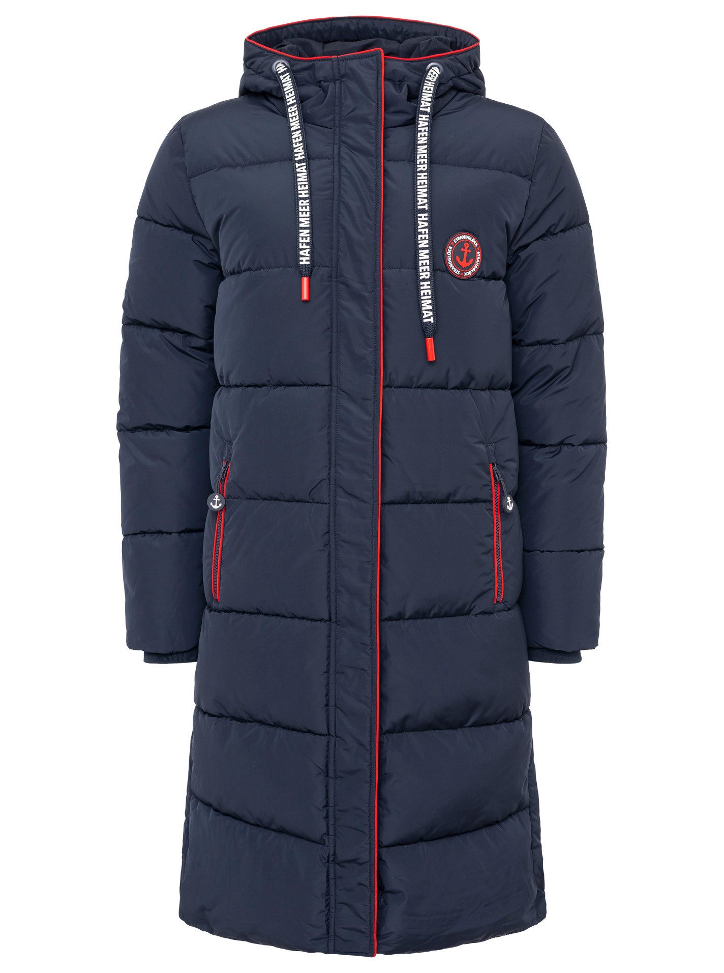 Zwillingsherz Steppmantel Küstentraum martimen Details, mit Kapuze und Tasc günstig online kaufen