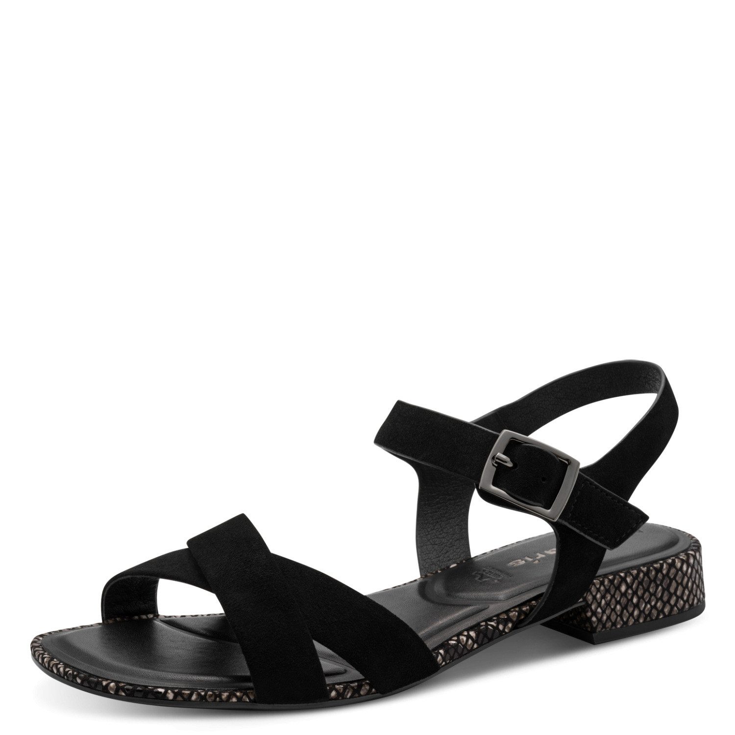 Tamaris Sandalette Blockabsatz, Sommerschuh, Riemchensandale mit Kreuzbandage