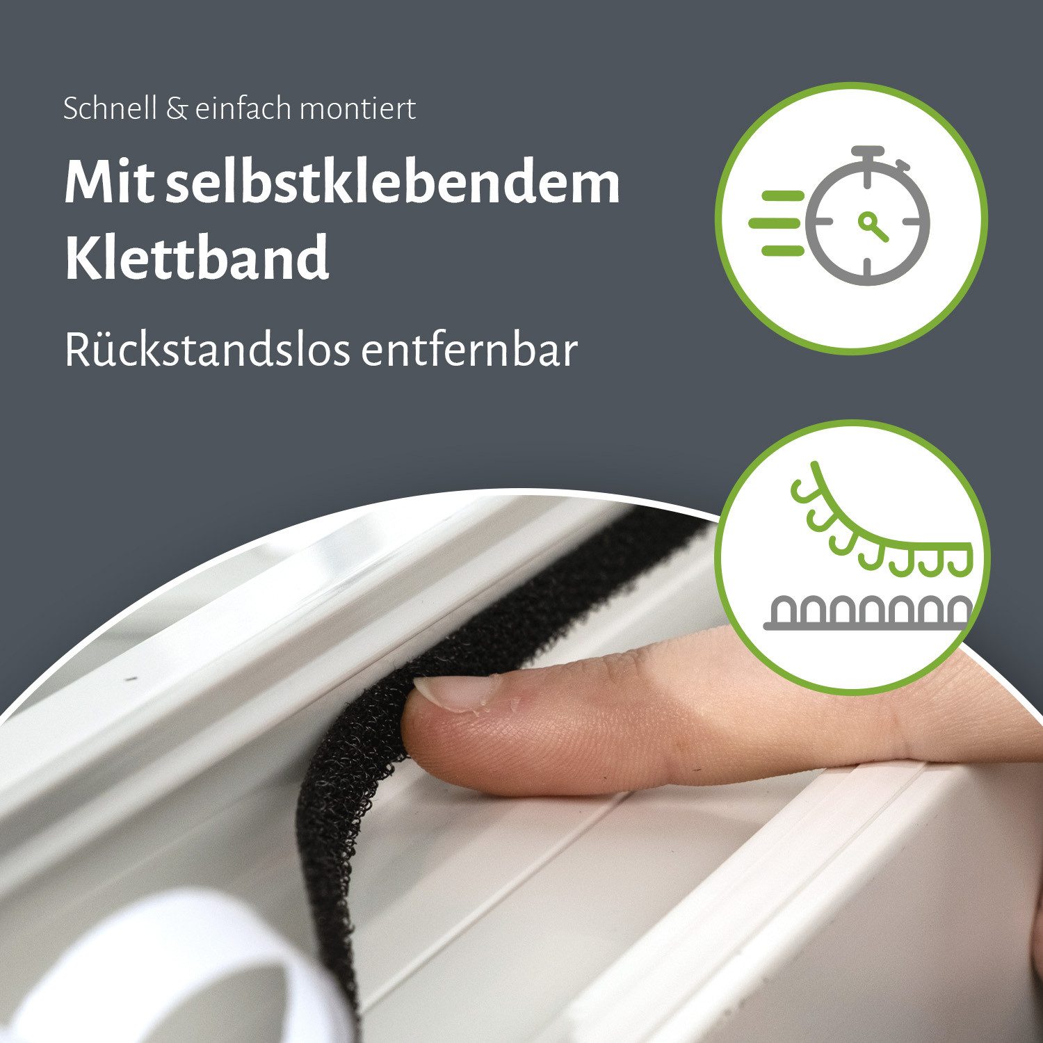 empasa Insektenschutz-Fensterrahmen Dachfenster, (1-St), Fliegengitter mit Klettband und Reißverschluss – Bild 2 von 5