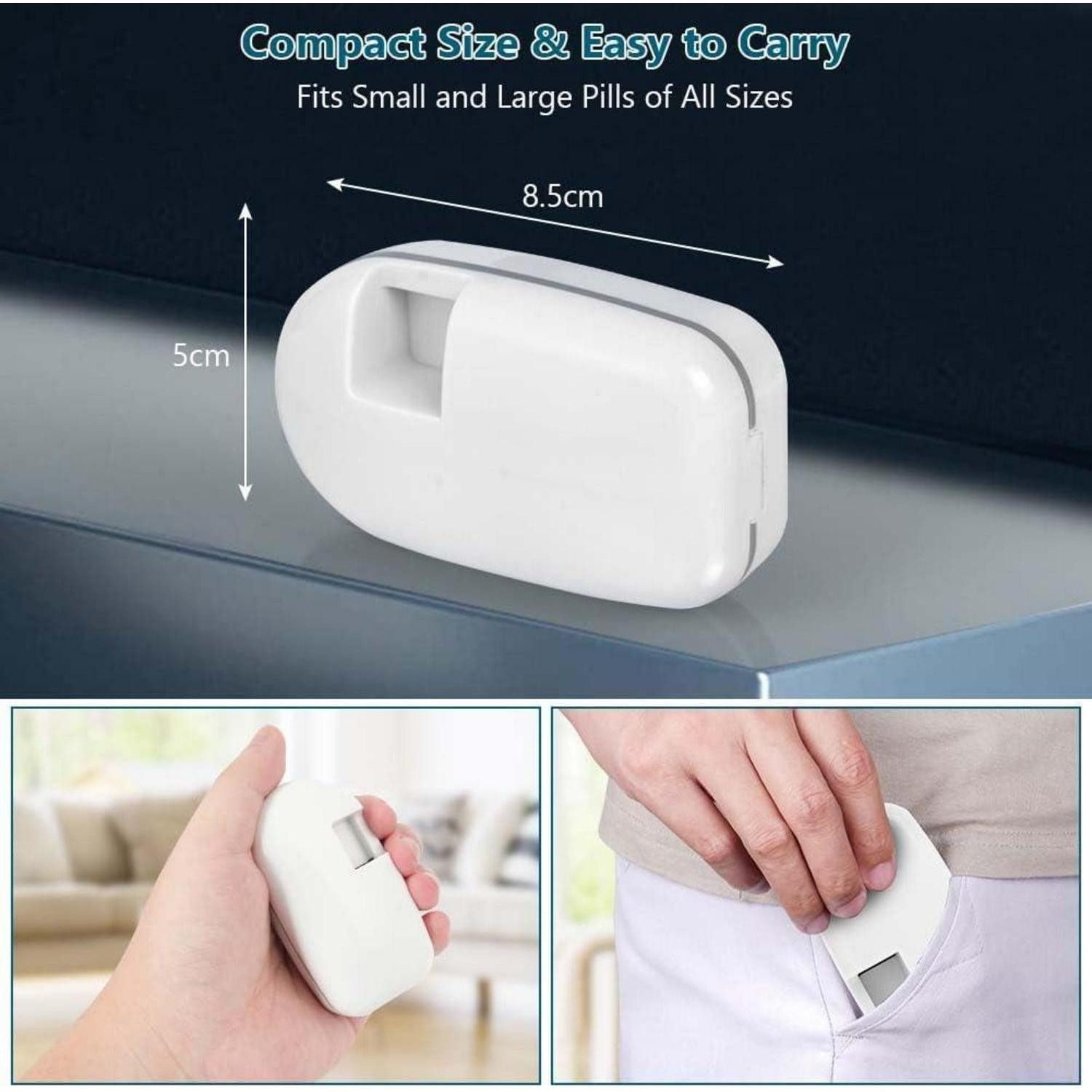 LuxusKollektion Mörser Tablettenteiler Pillenschneider für Tabletten mit Aufbewahrungsfach