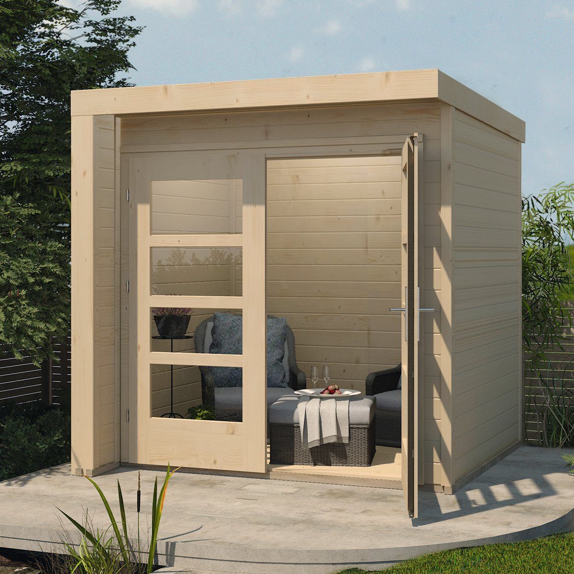 214x215 weka cm Gartenhaus naturbelassen Design 262, BxT: